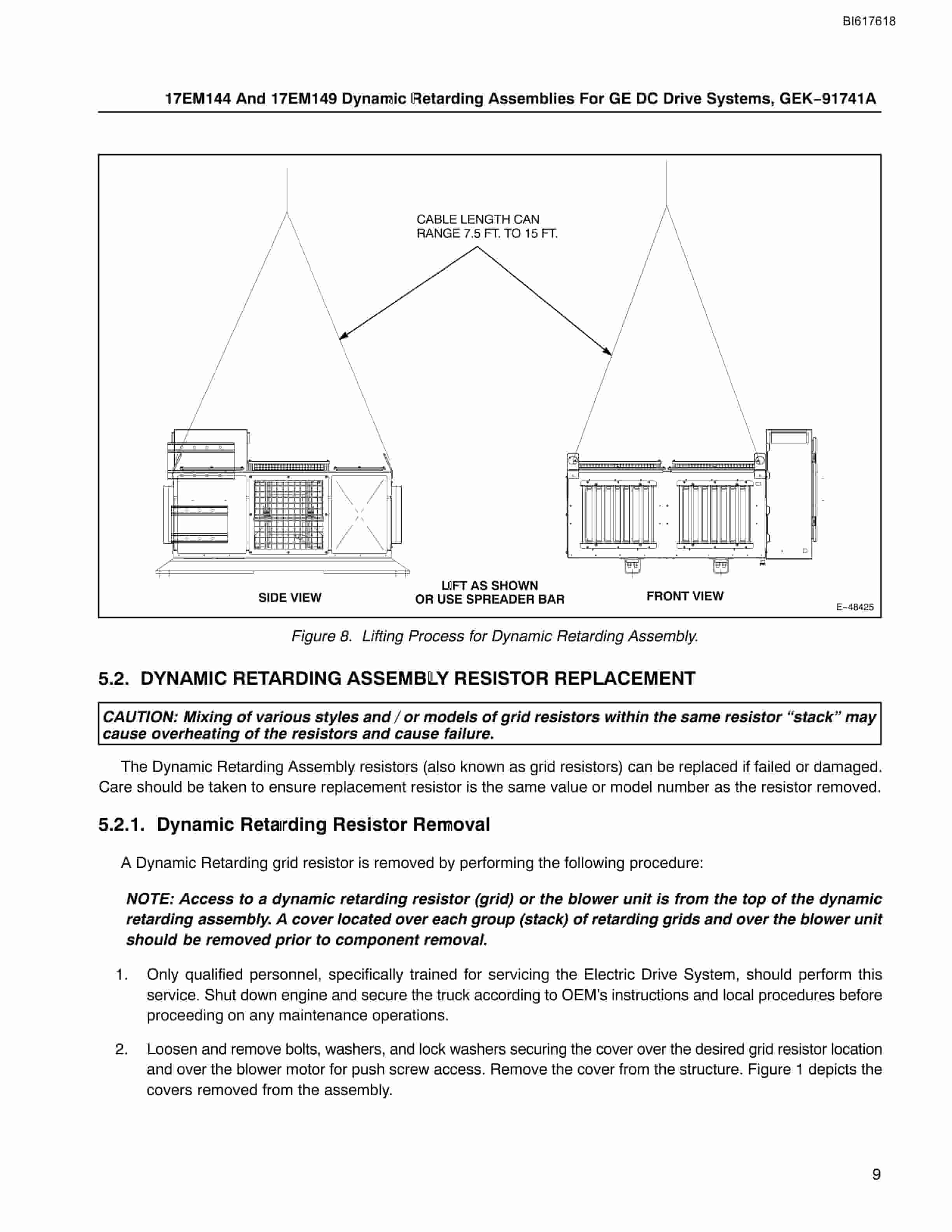 Bucyrus 17EM144, 17EM149 Dynamic Retarding Assemblies Technical Manual BI617618-4
