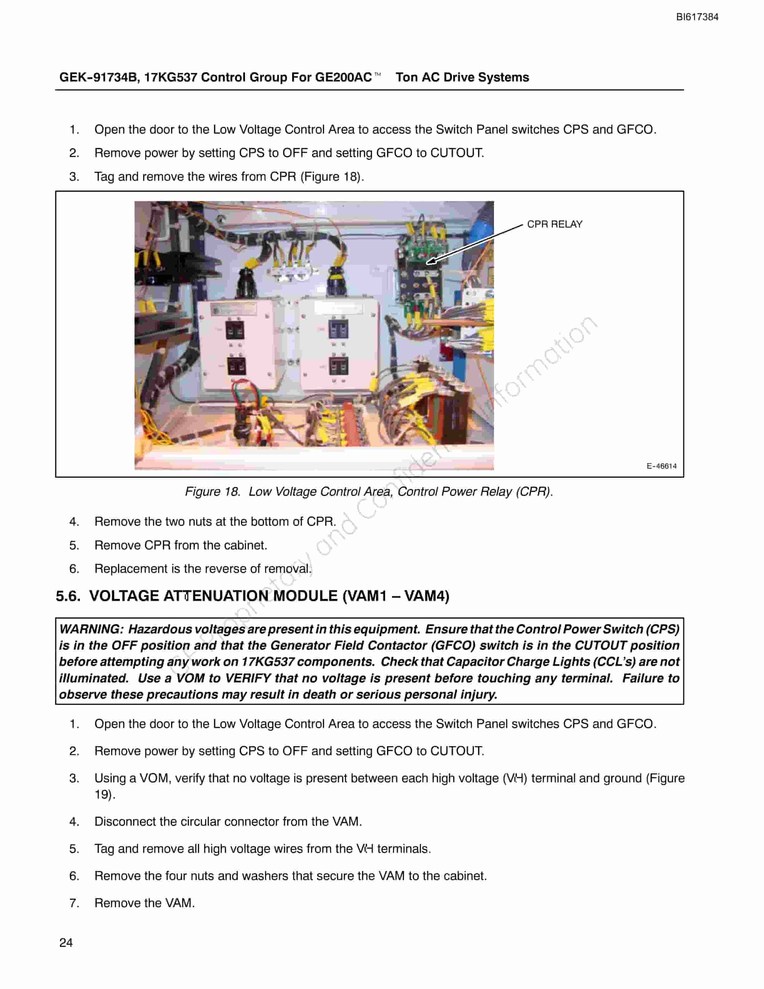 Bucyrus 17KG537 Control Group For GE200AC Ton Technical Manual BI617384-3