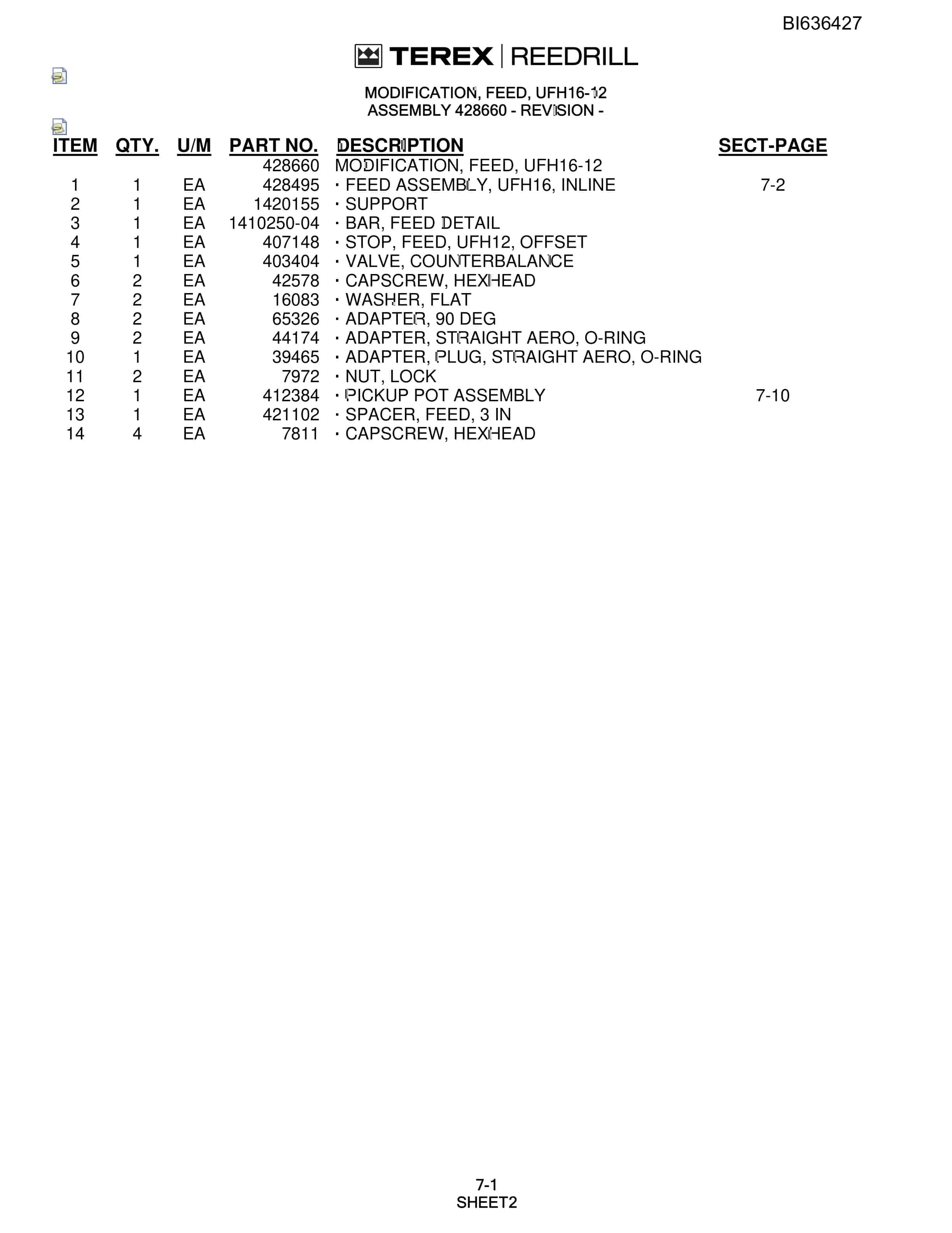 Bucyrus 1H56C75 Parts Catalog BI636427-3