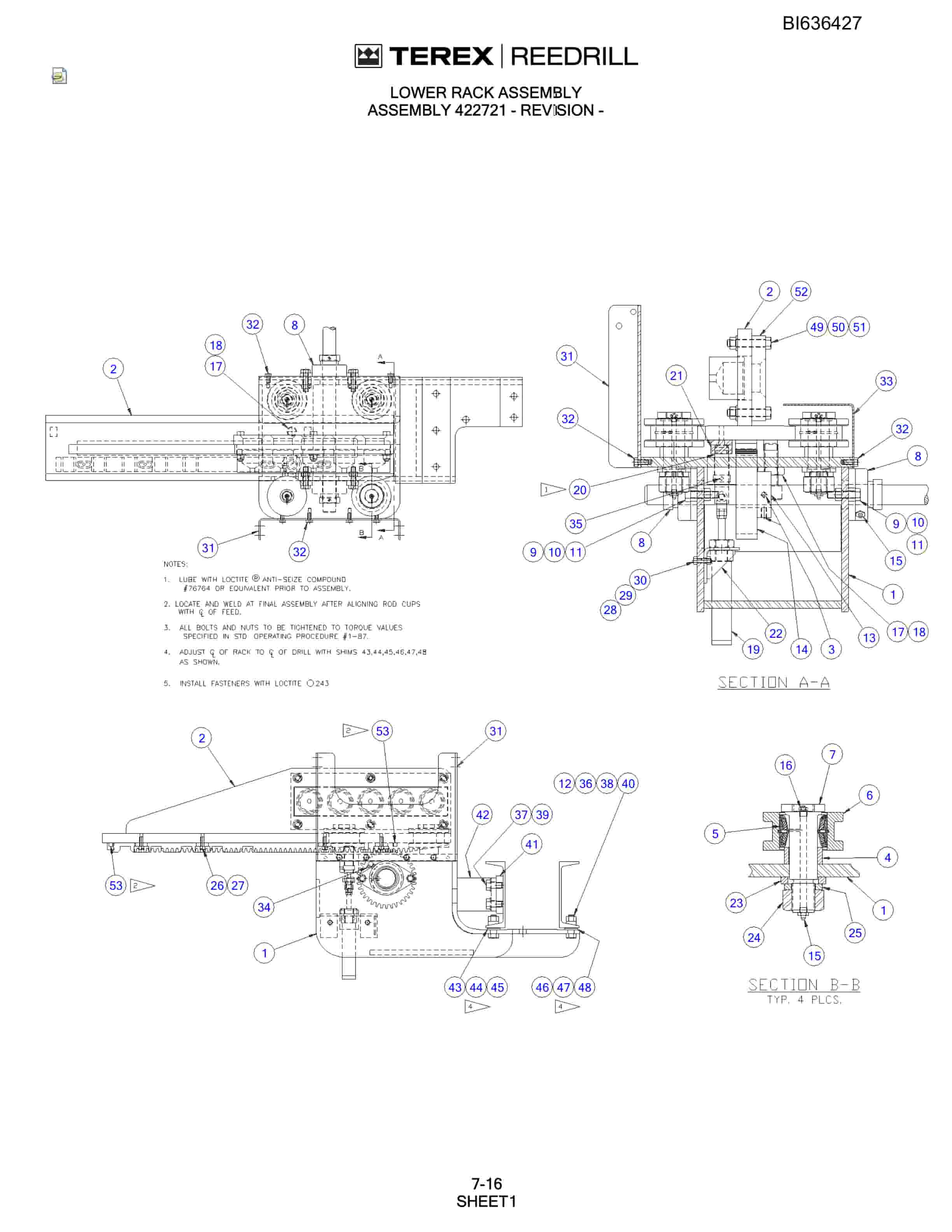 Bucyrus 1H56C75 Parts Catalog BI636427-4
