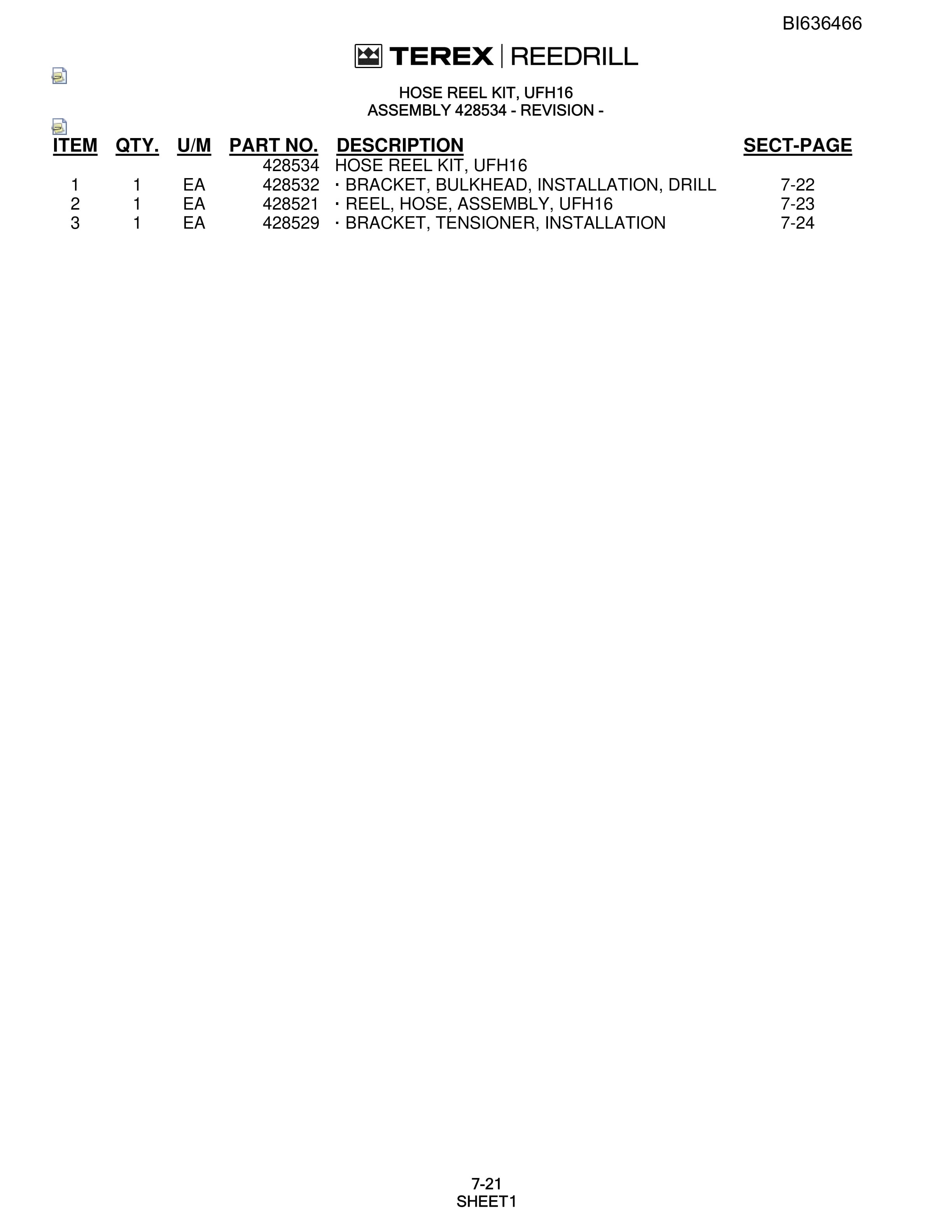 Bucyrus 1K56F28 Parts Catalog BI636466-5