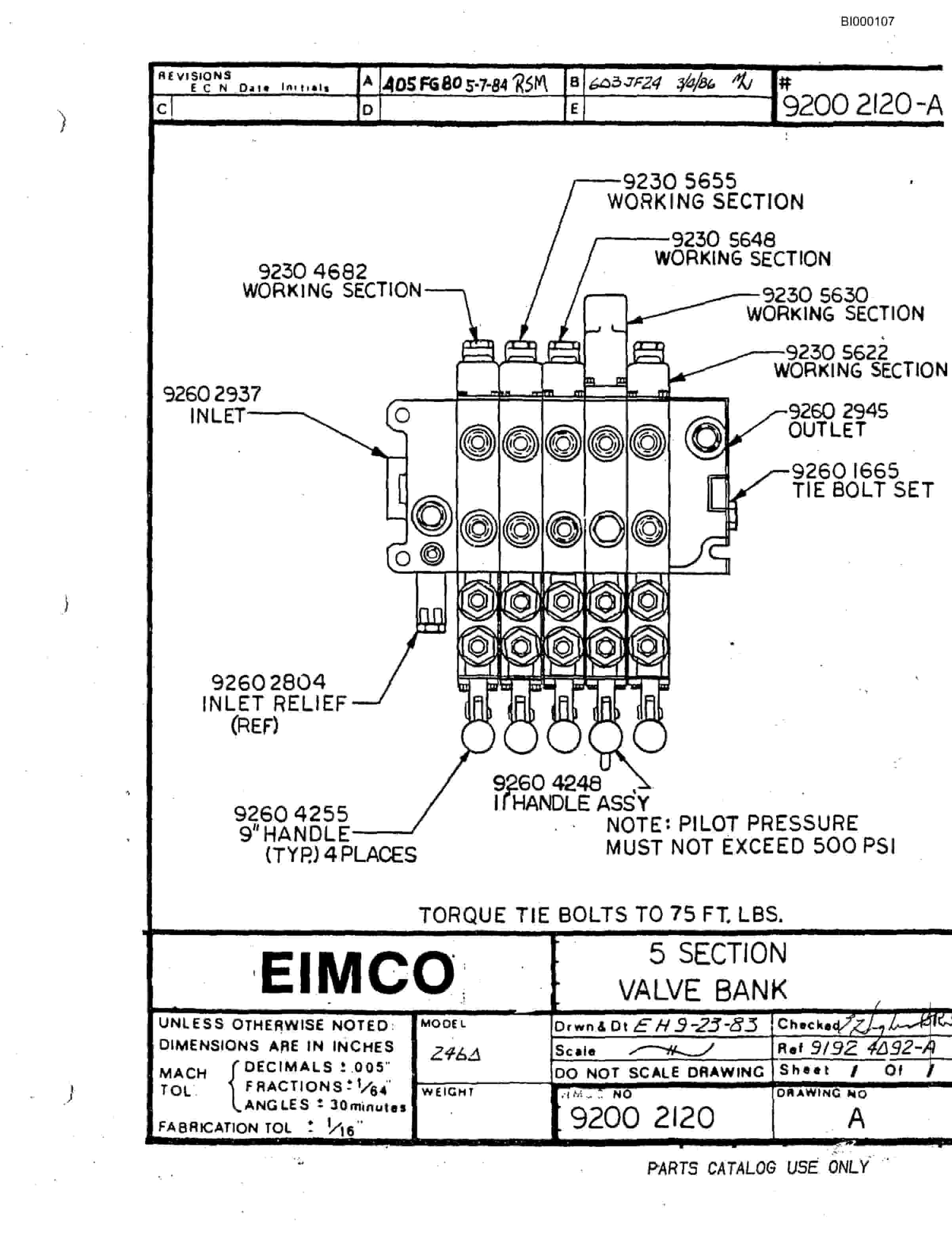 Bucyrus 2480-2 Miner Parts Catalog BI000107-2