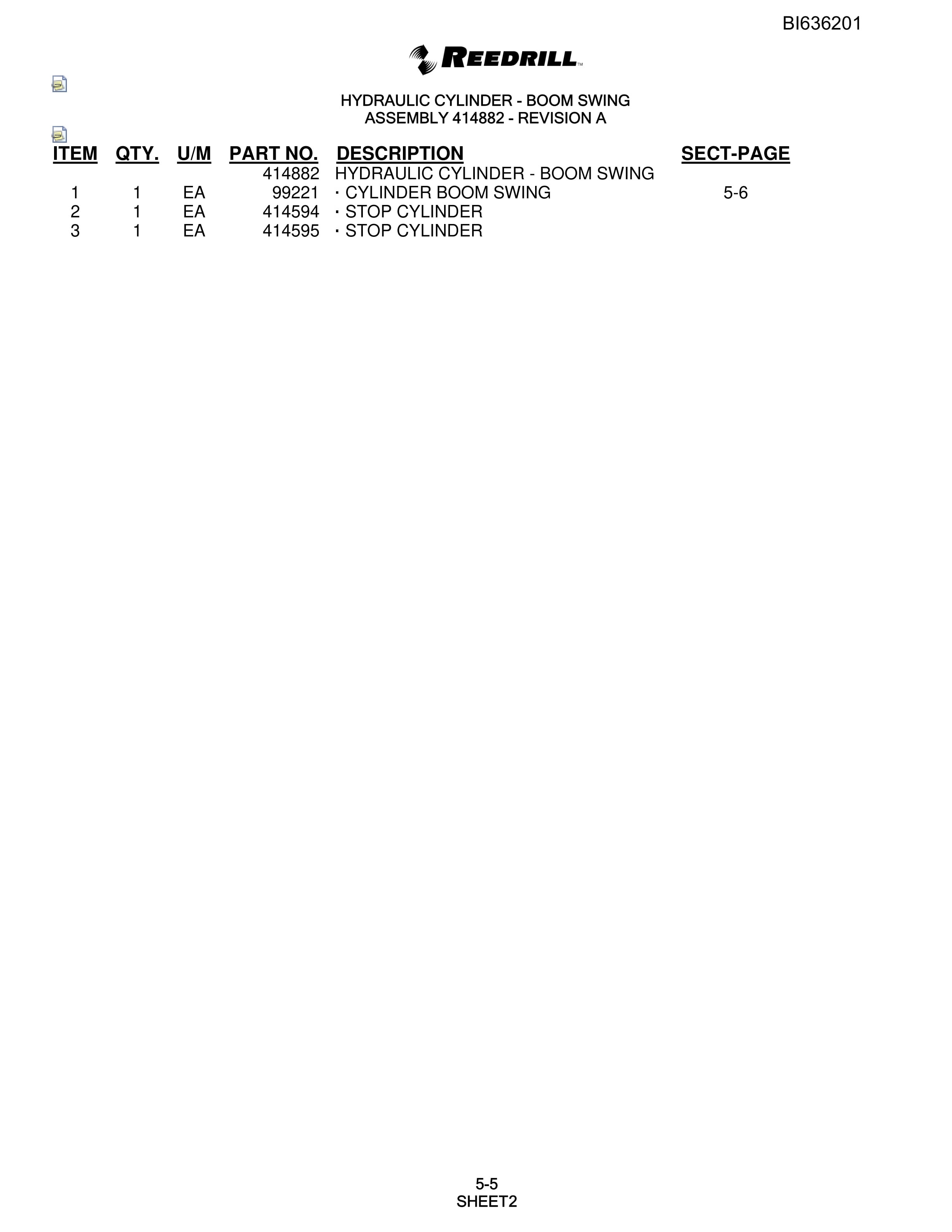 Bucyrus 250 Hydra-Trac Parts Catalog BI636201-4