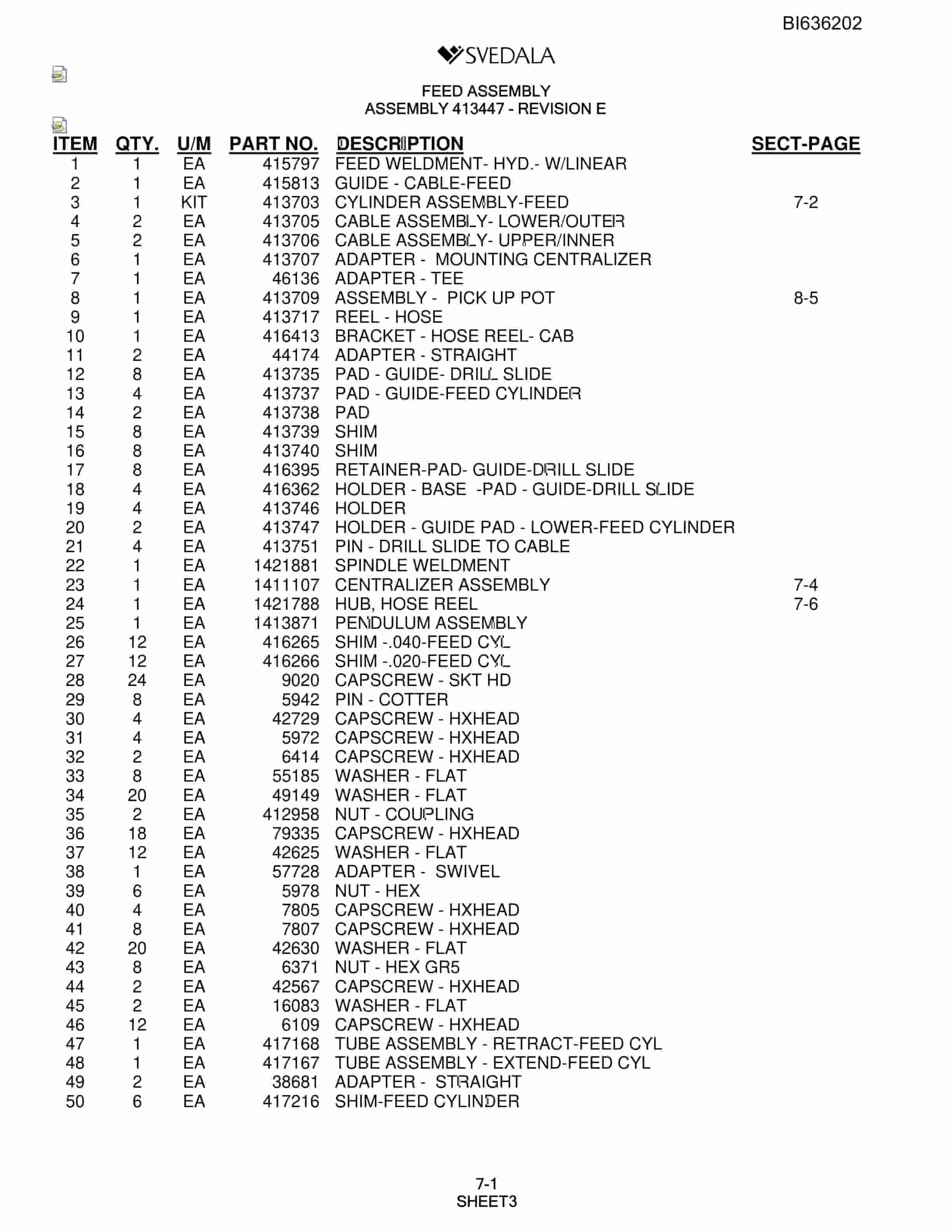Bucyrus 250 Hydra-Trac Parts Catalog BI636202-4