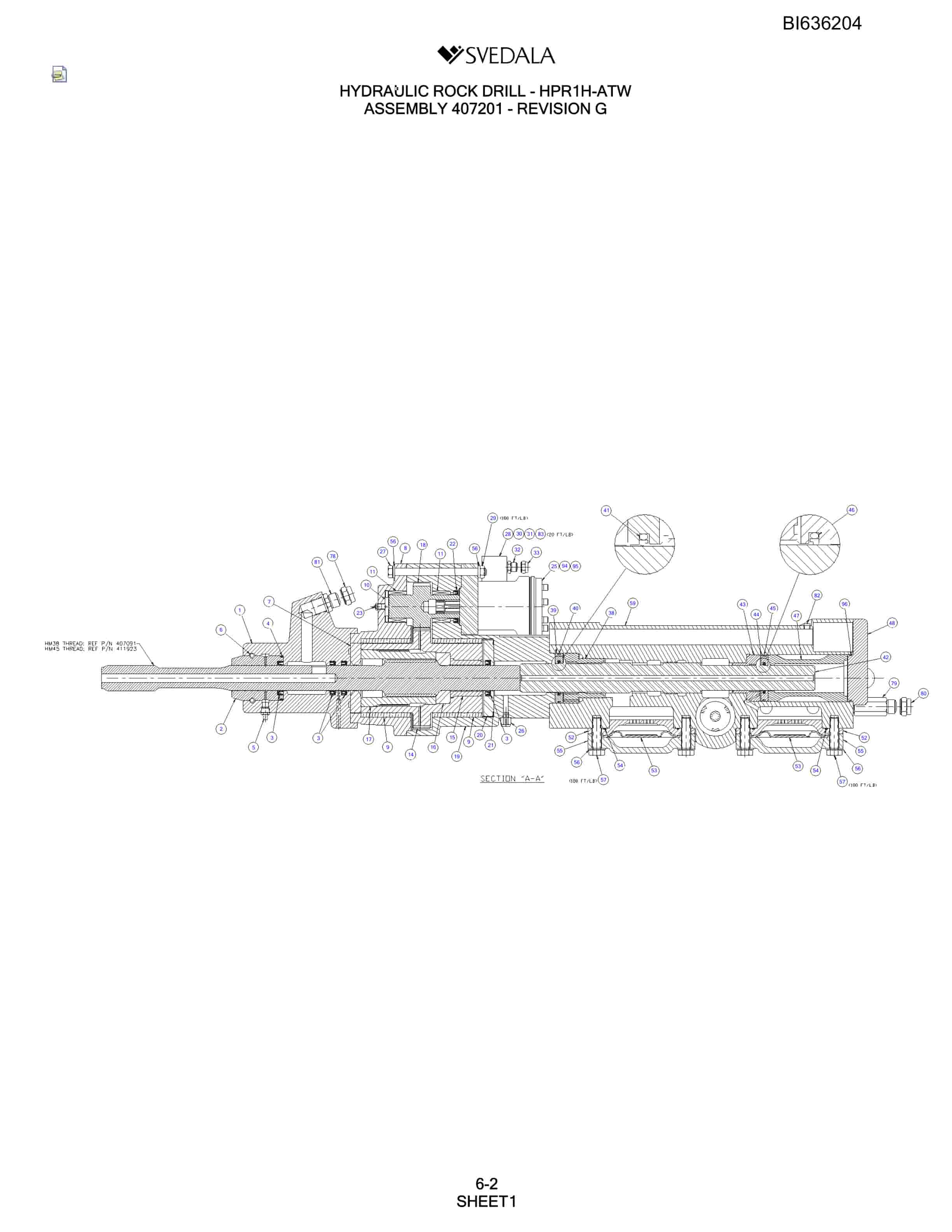 Bucyrus 250 Hydra-Trac Parts Catalog BI636204-4