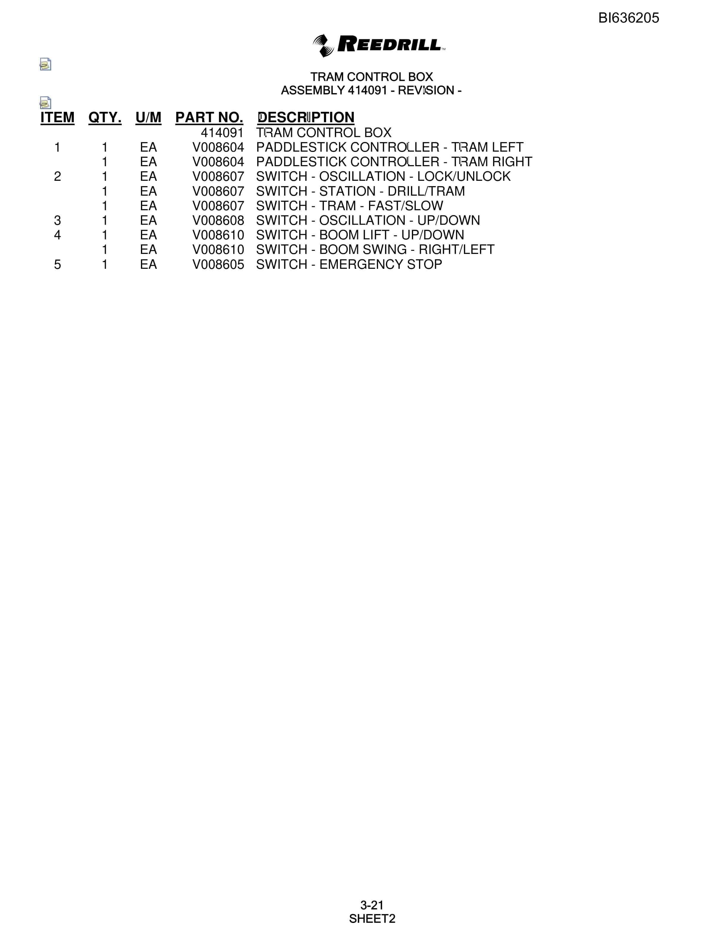 Bucyrus 250 Hydra-Trac Parts Catalog BI636205-2