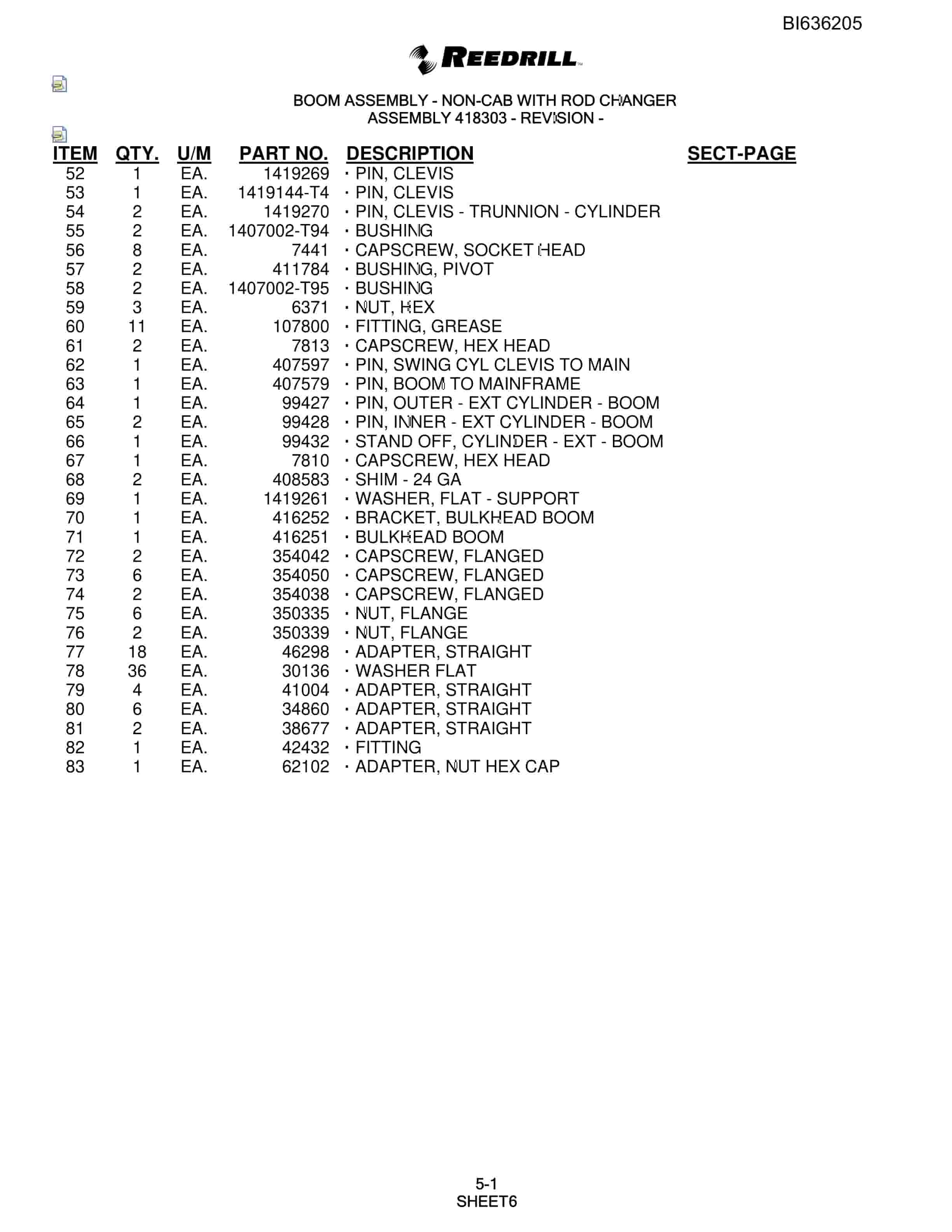 Bucyrus 250 Hydra-Trac Parts Catalog BI636205-3
