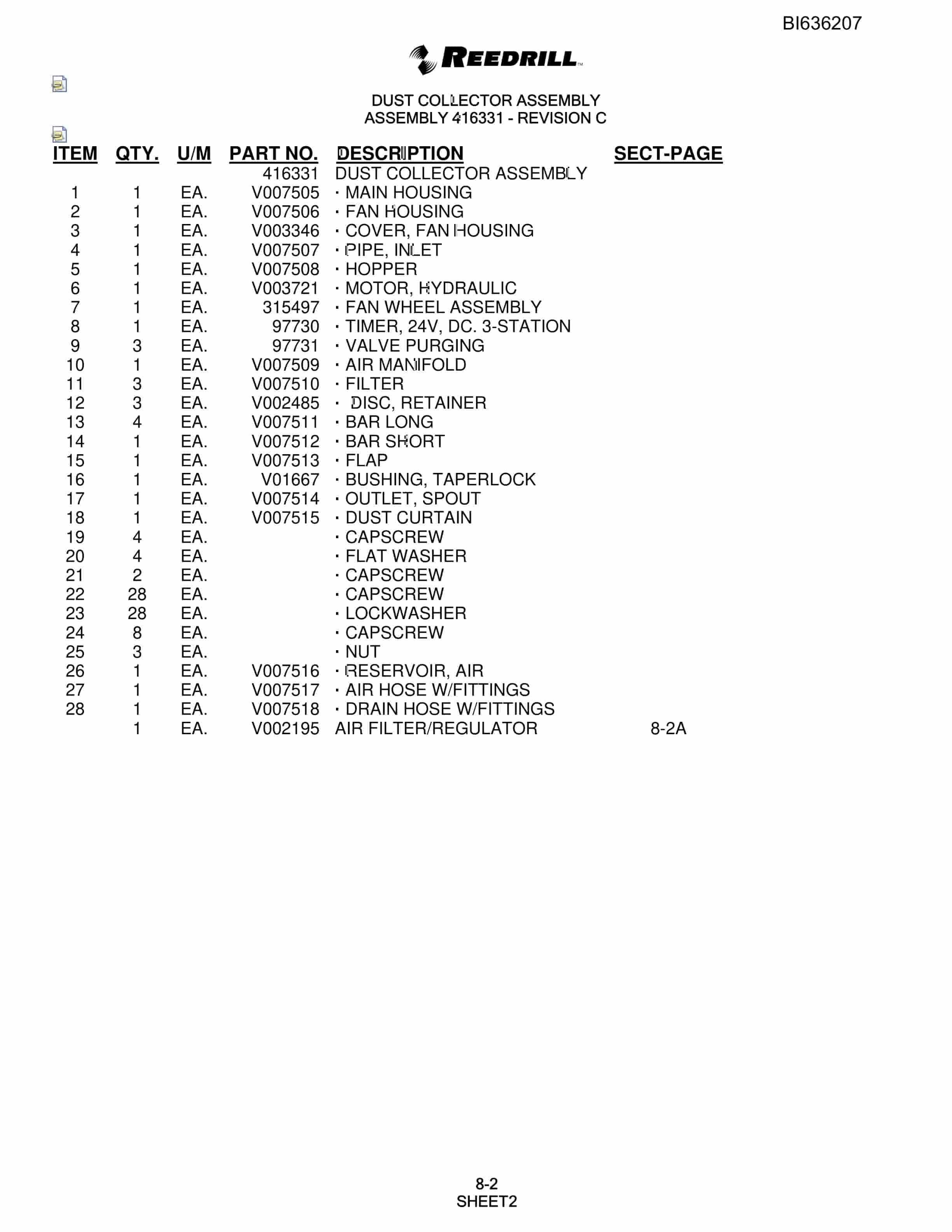 Bucyrus 250 Hydra-Trac Parts Catalog BI636207-5