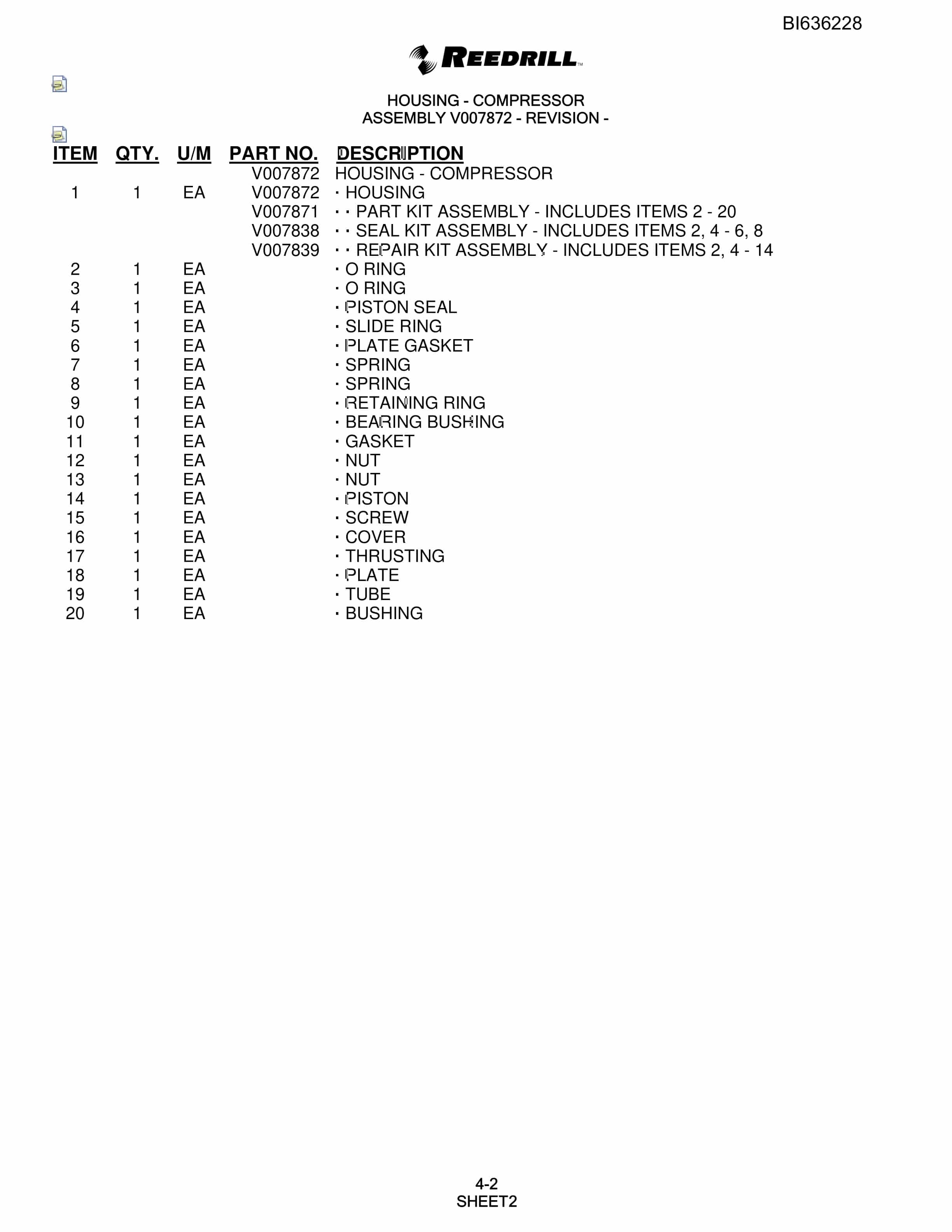 Bucyrus 250 Hydra-Trac Parts Catalog BI636228-2