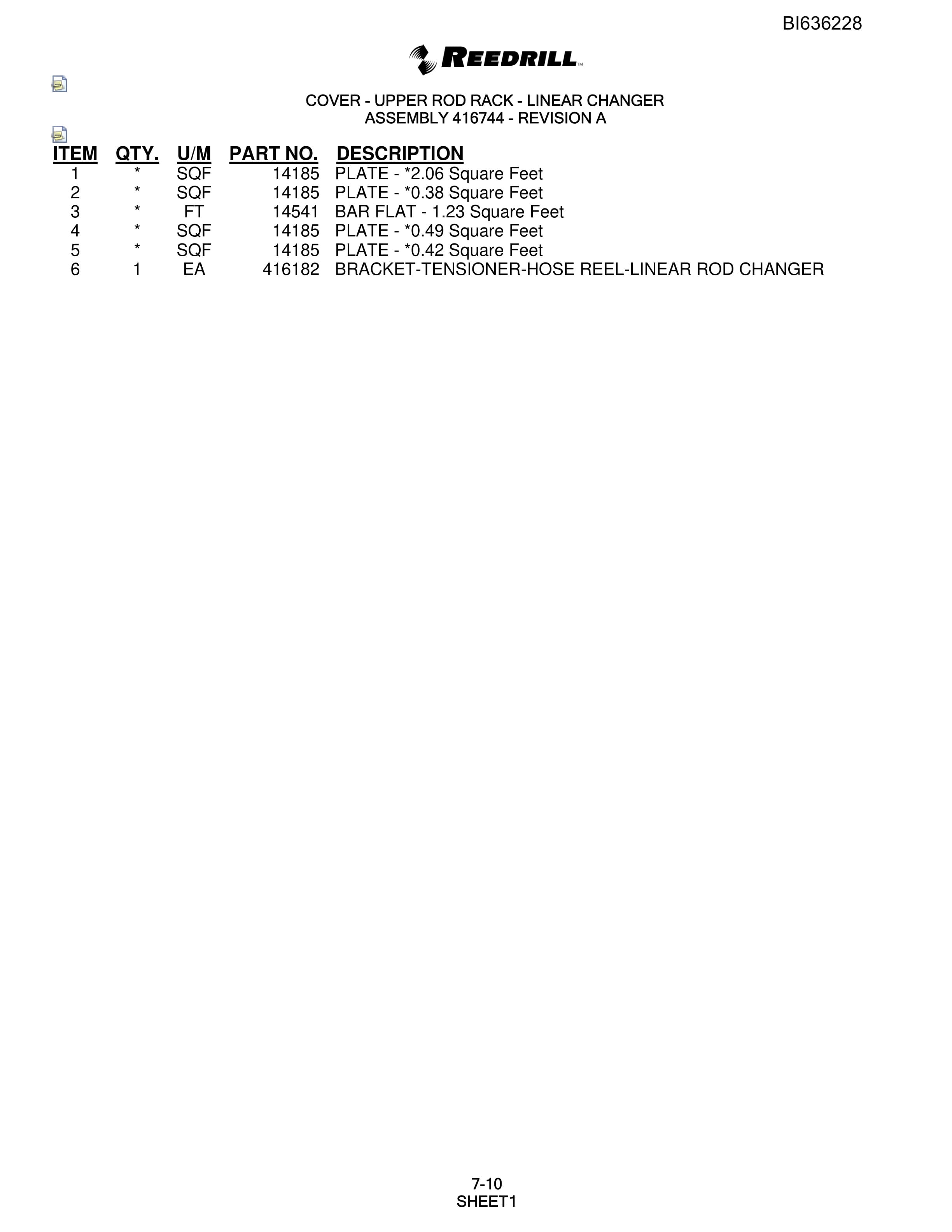 Bucyrus 250 Hydra-Trac Parts Catalog BI636228-5