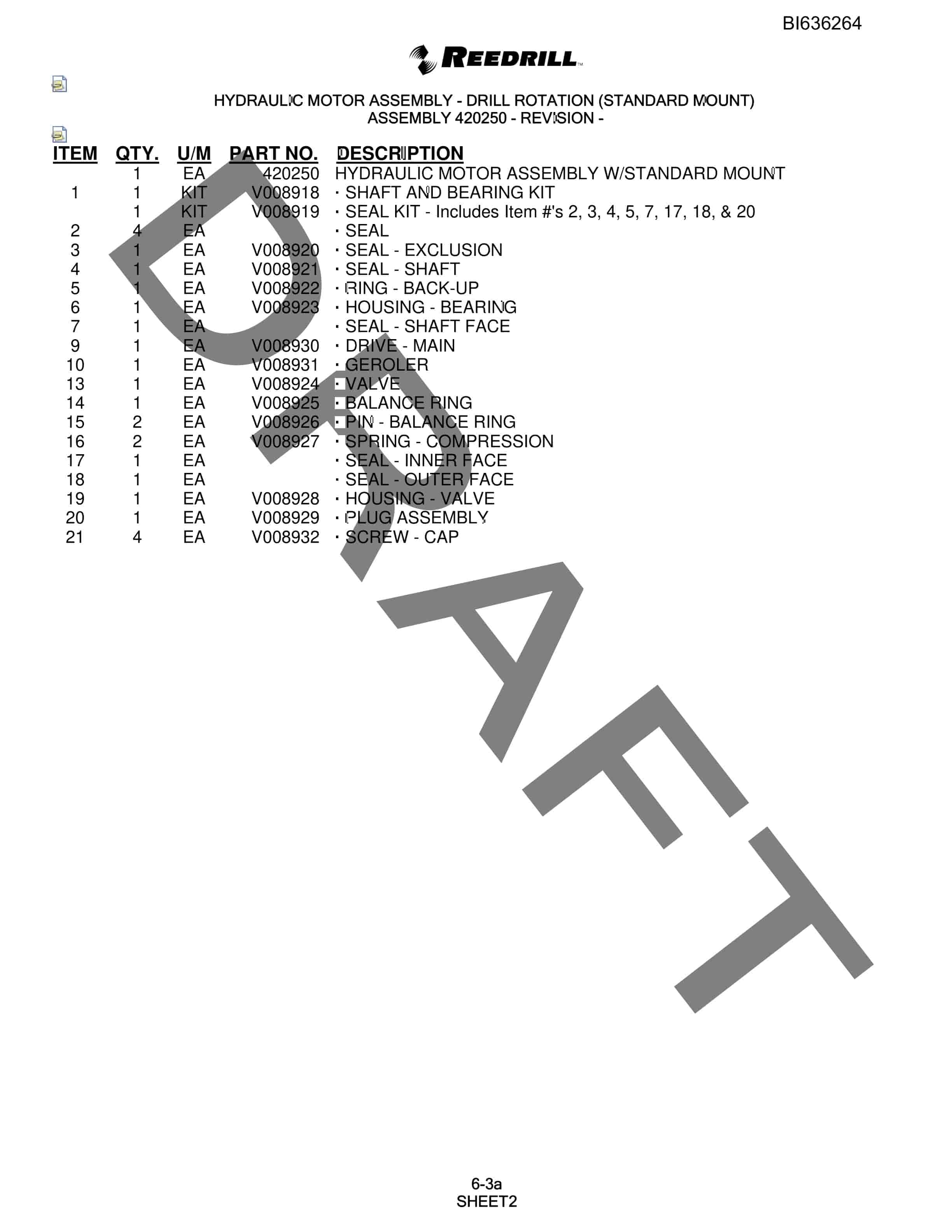 Bucyrus 250 Hydra-Trac Parts Catalog BI636264-3
