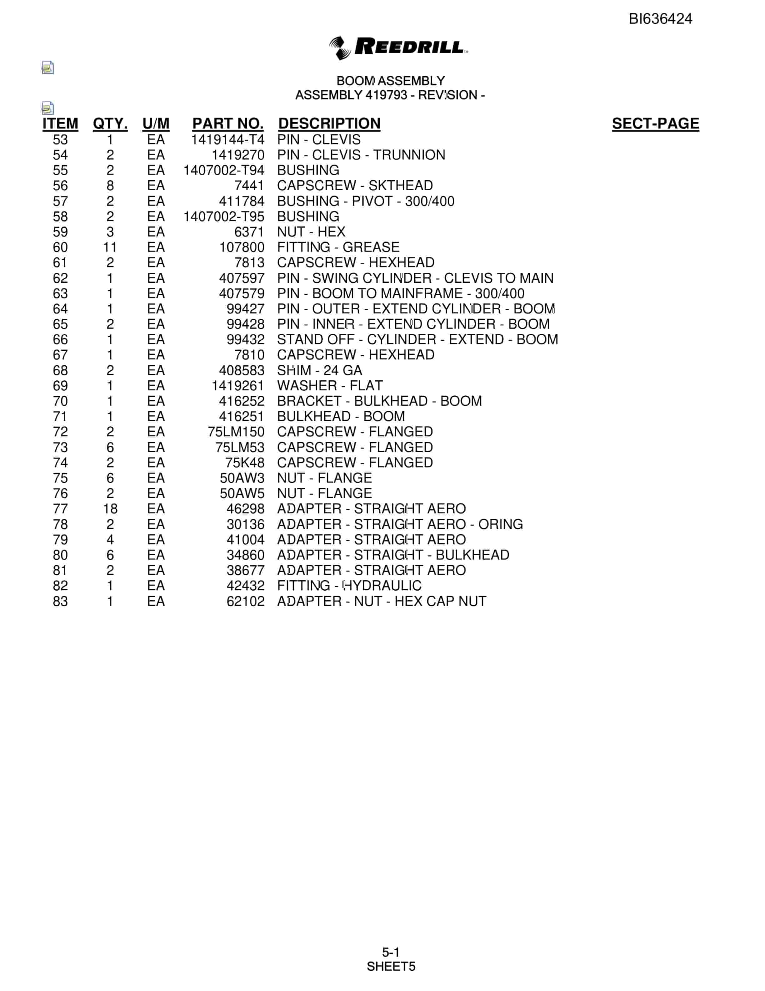 Bucyrus 250 Hydra-Trac Parts Catalog BI636424-3