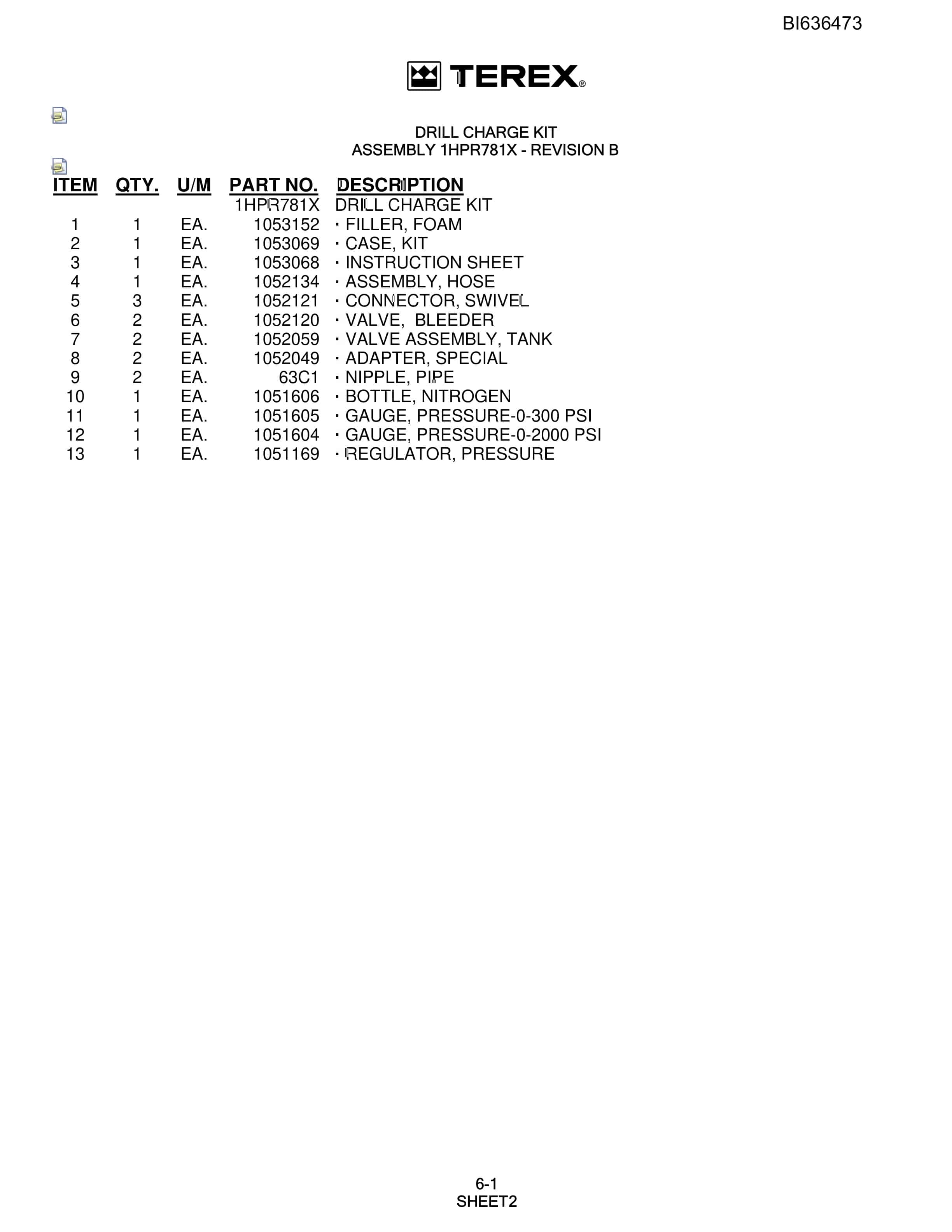 Bucyrus 250 Hydra-Trac Parts Catalog BI636473-3