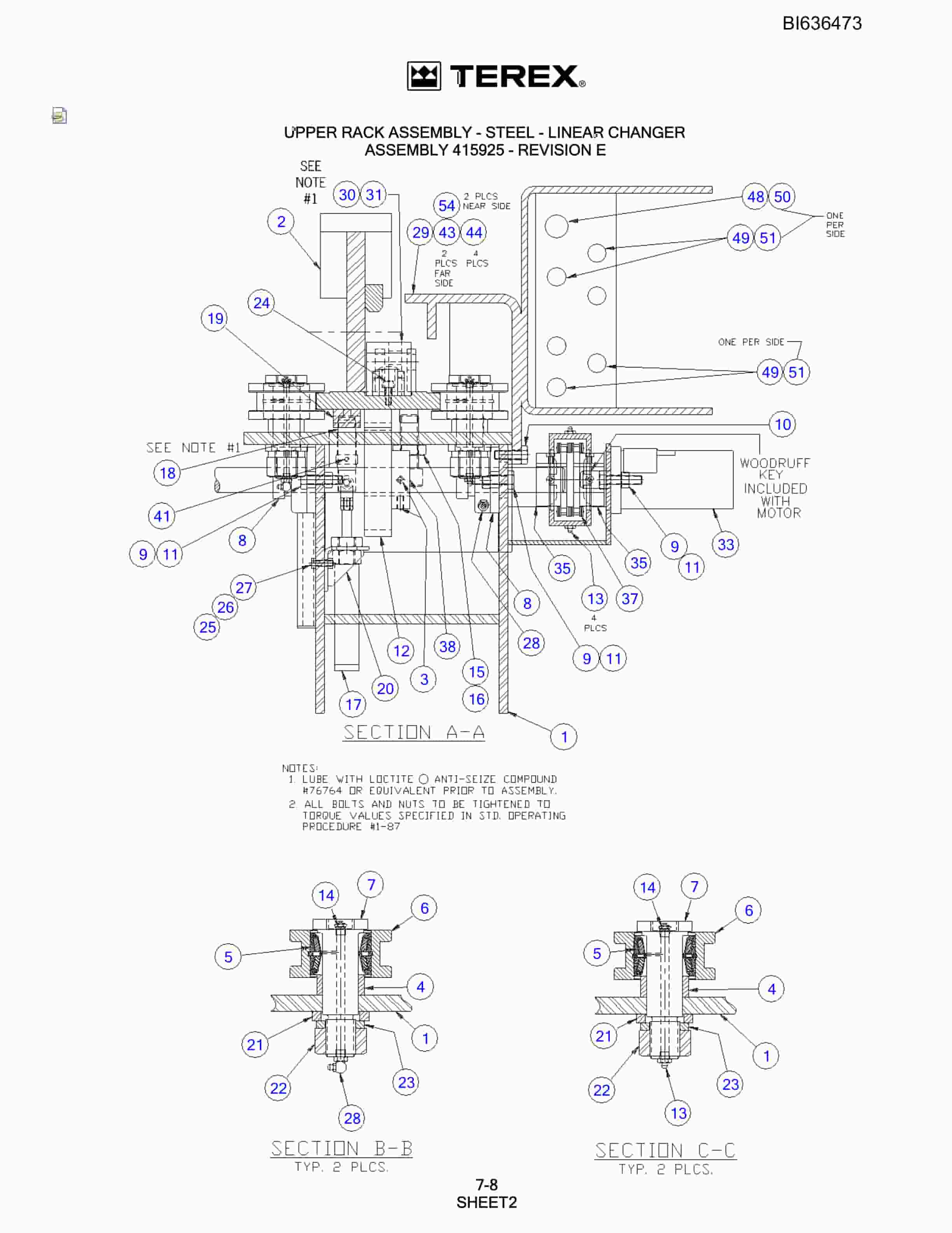 Bucyrus 250 Hydra-Trac Parts Catalog BI636473-5