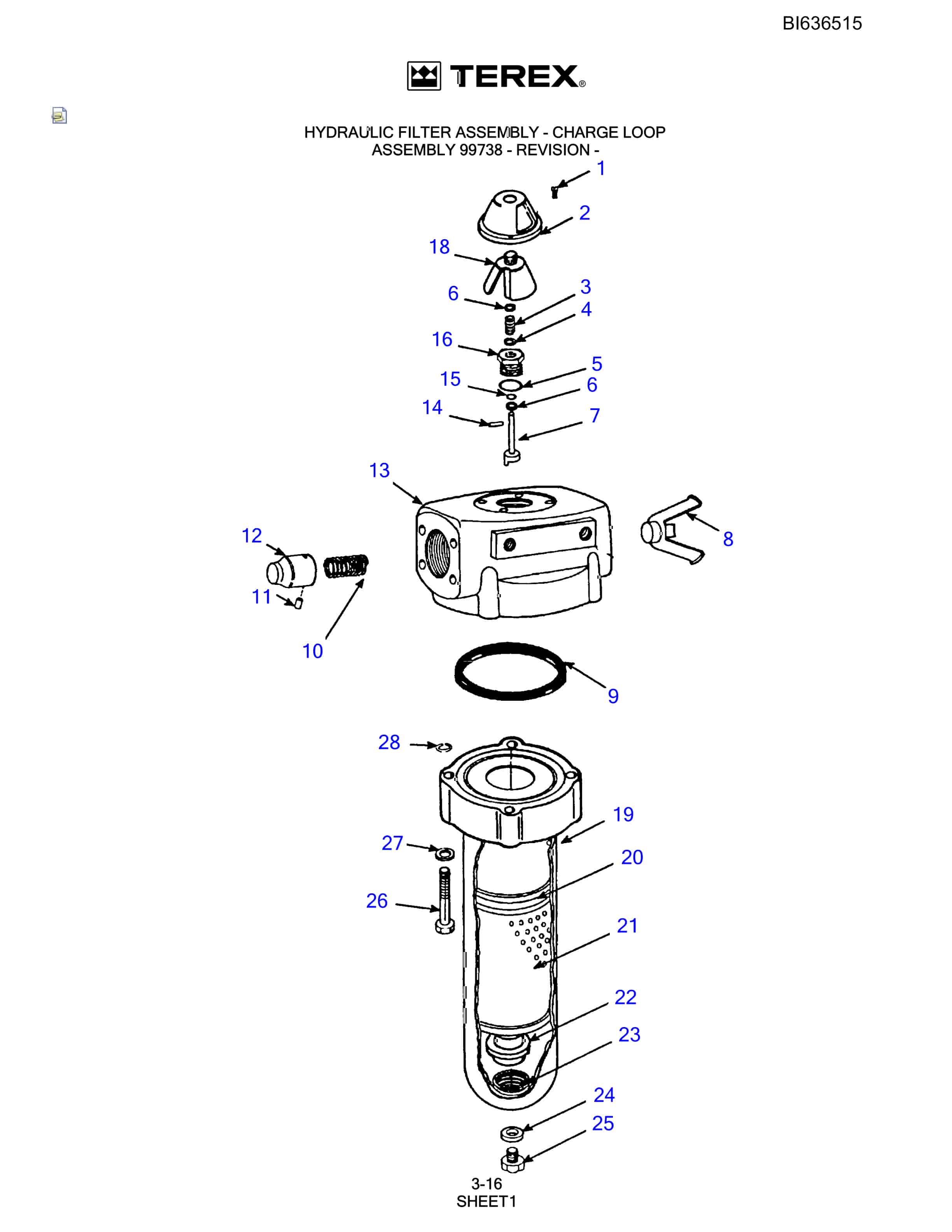 Bucyrus 250 Hydra-Trac Parts Catalog BI636515-2