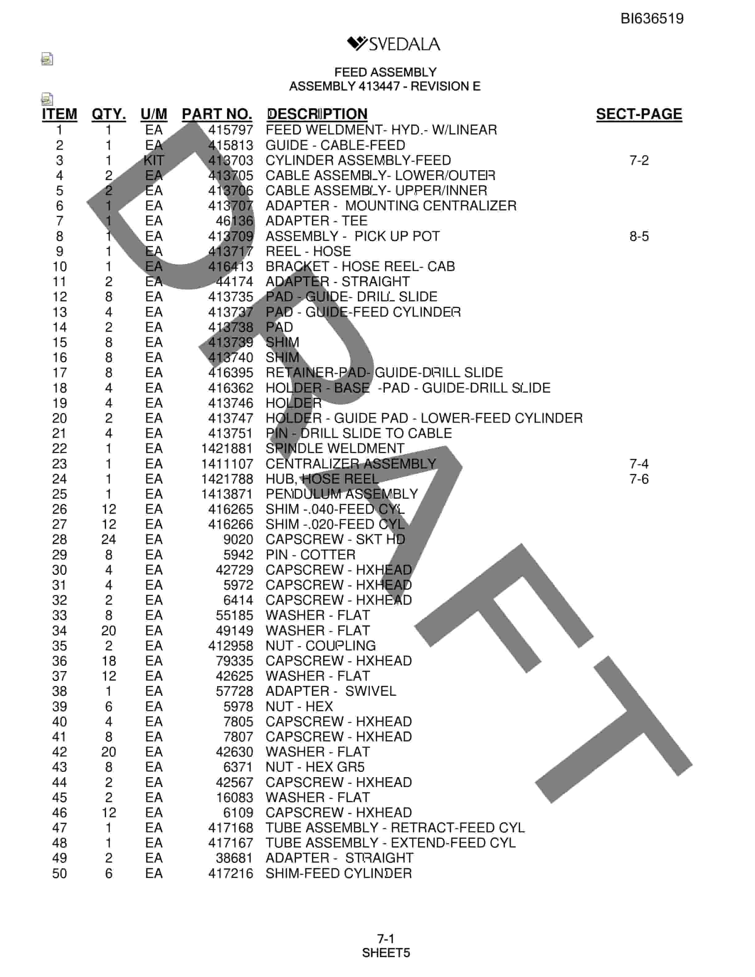Bucyrus 250 Hydra-Trac Parts Catalog BI636519-4