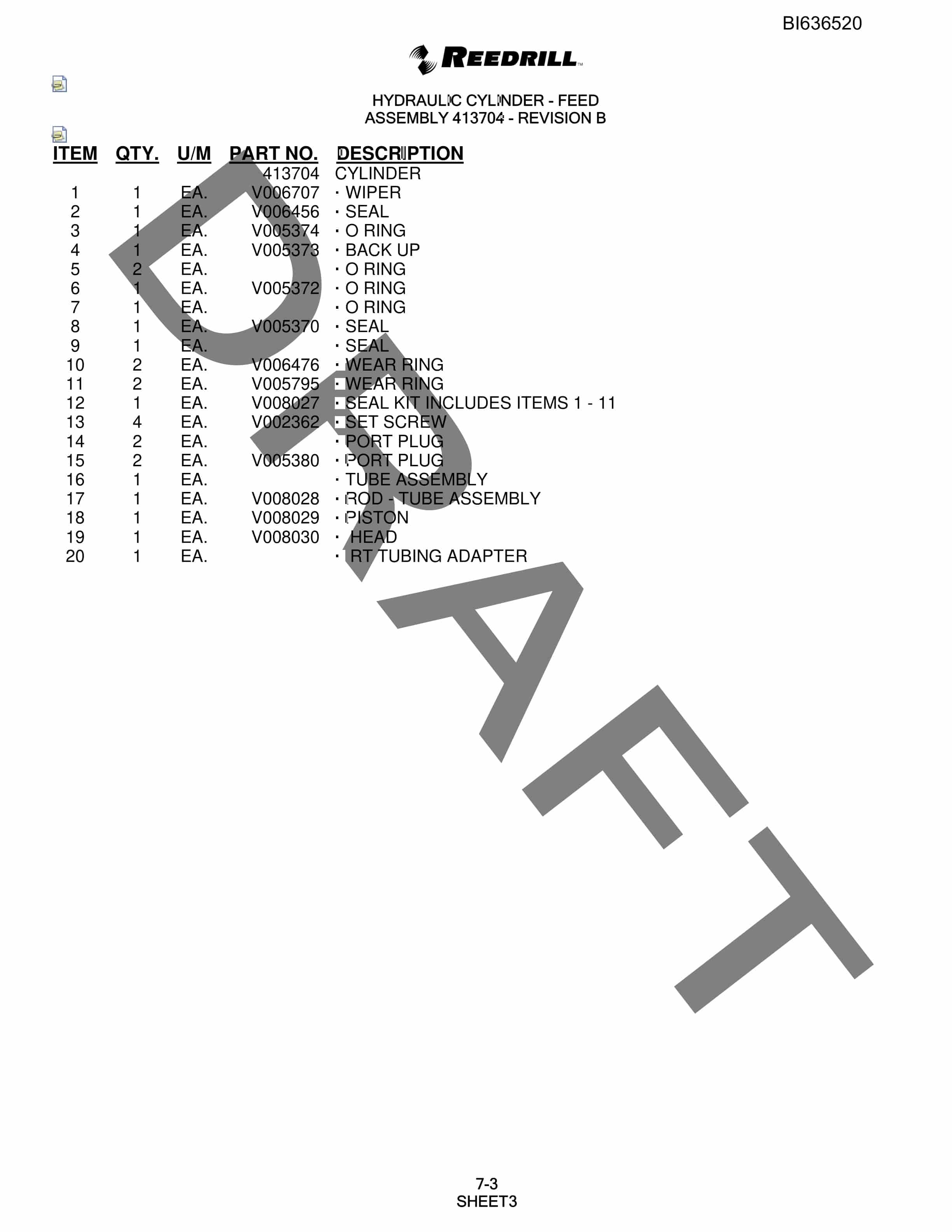 Bucyrus 250 Hydra-Trac Parts Catalog BI636520-4