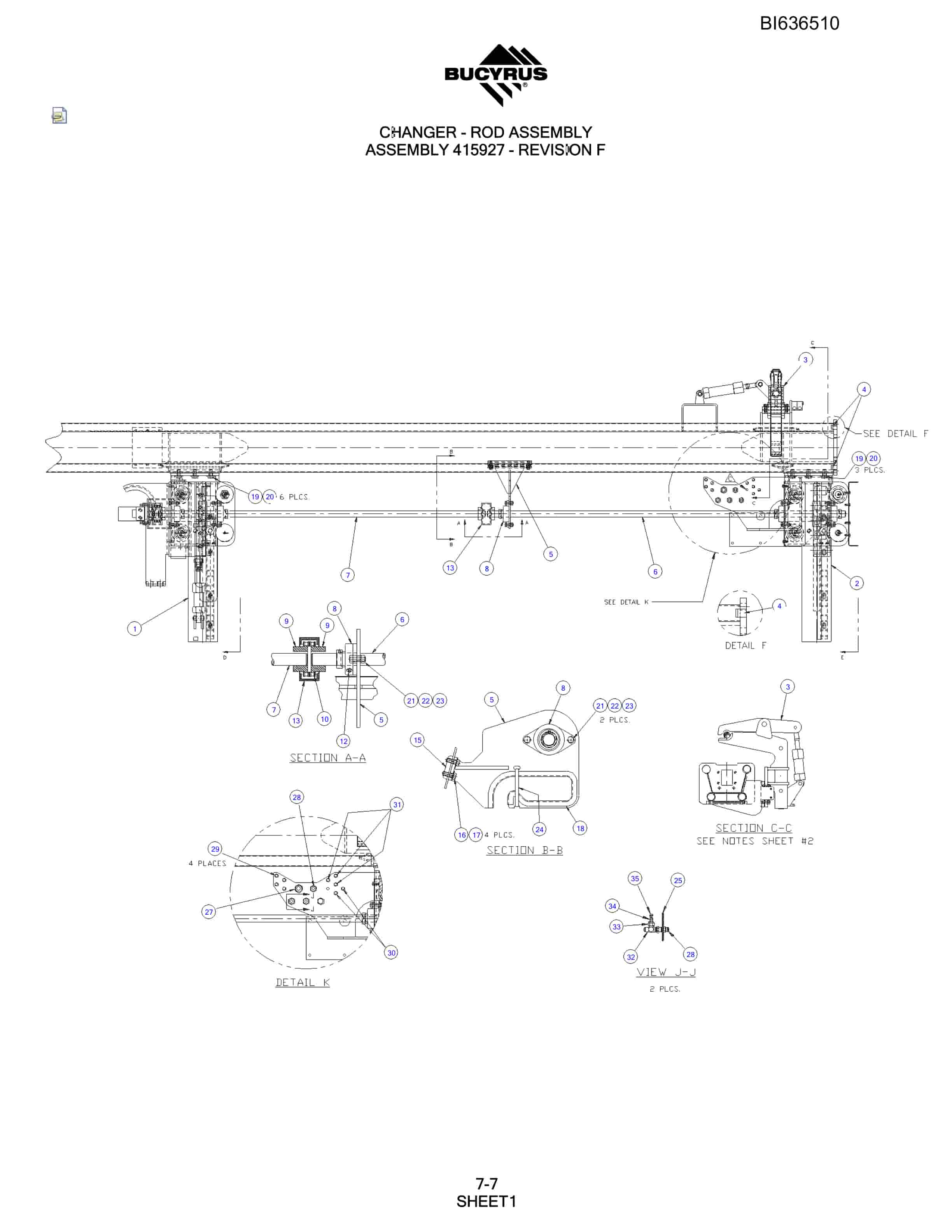 Bucyrus 250 Hydra-Trac Parts Manual BI636510-4