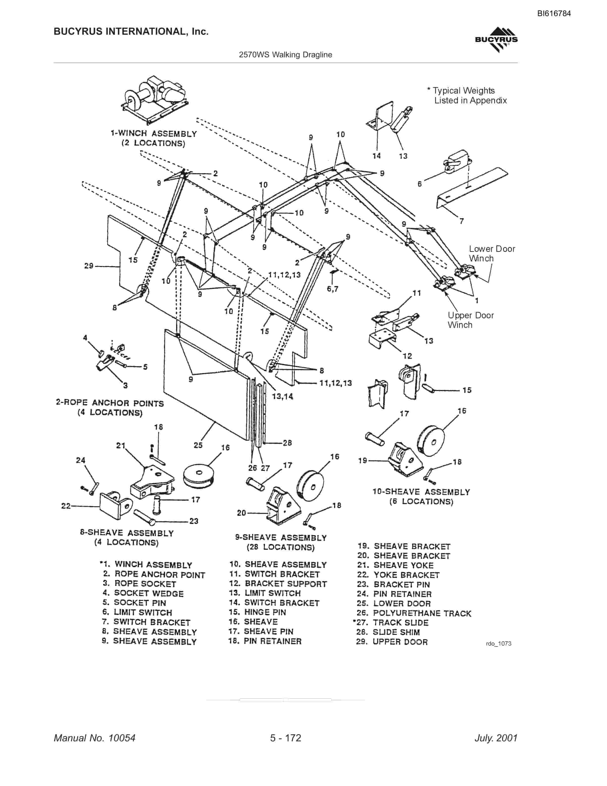 Bucyrus 2570WS Walking Dragline Technical Manual BI616784-4