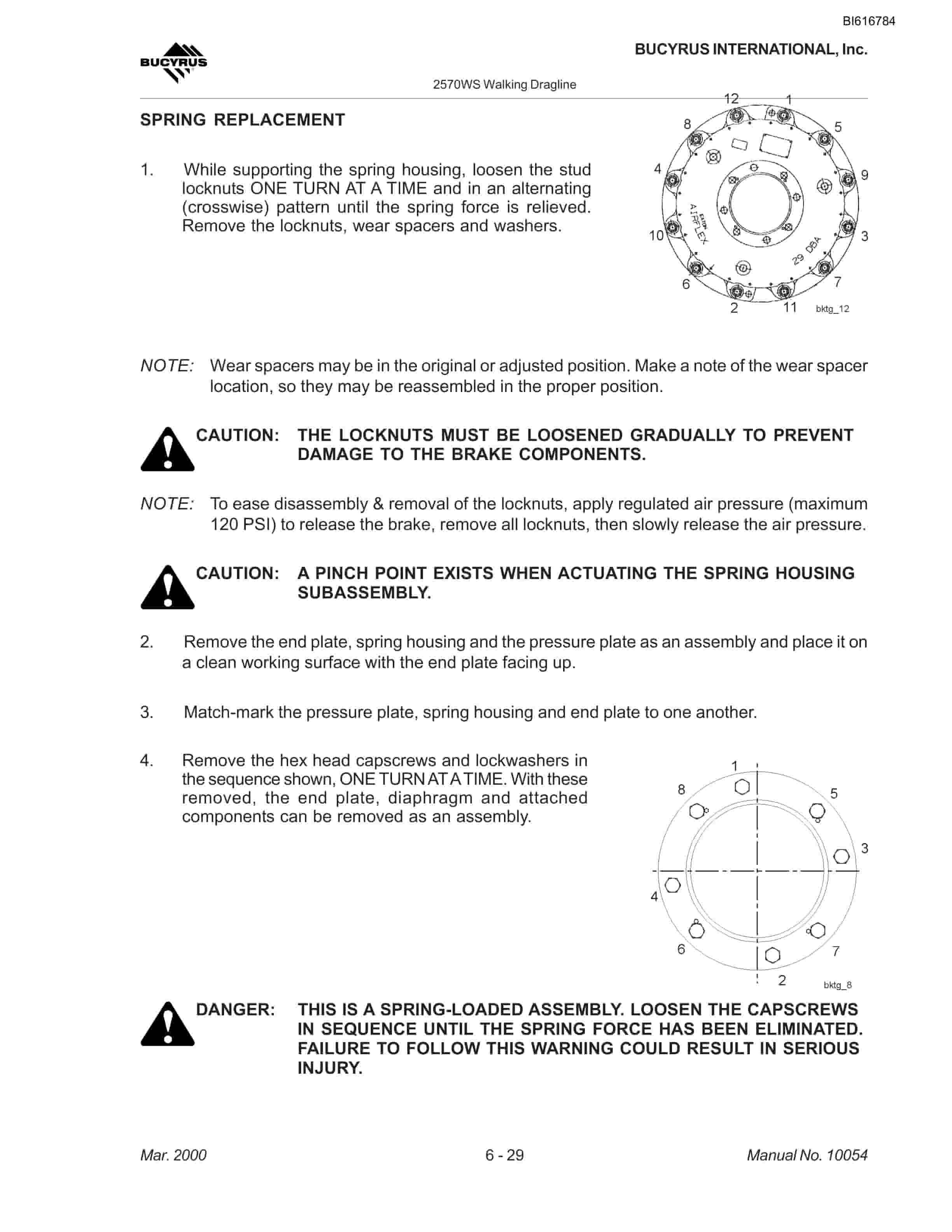 Bucyrus 2570WS Walking Dragline Technical Manual BI616784-5
