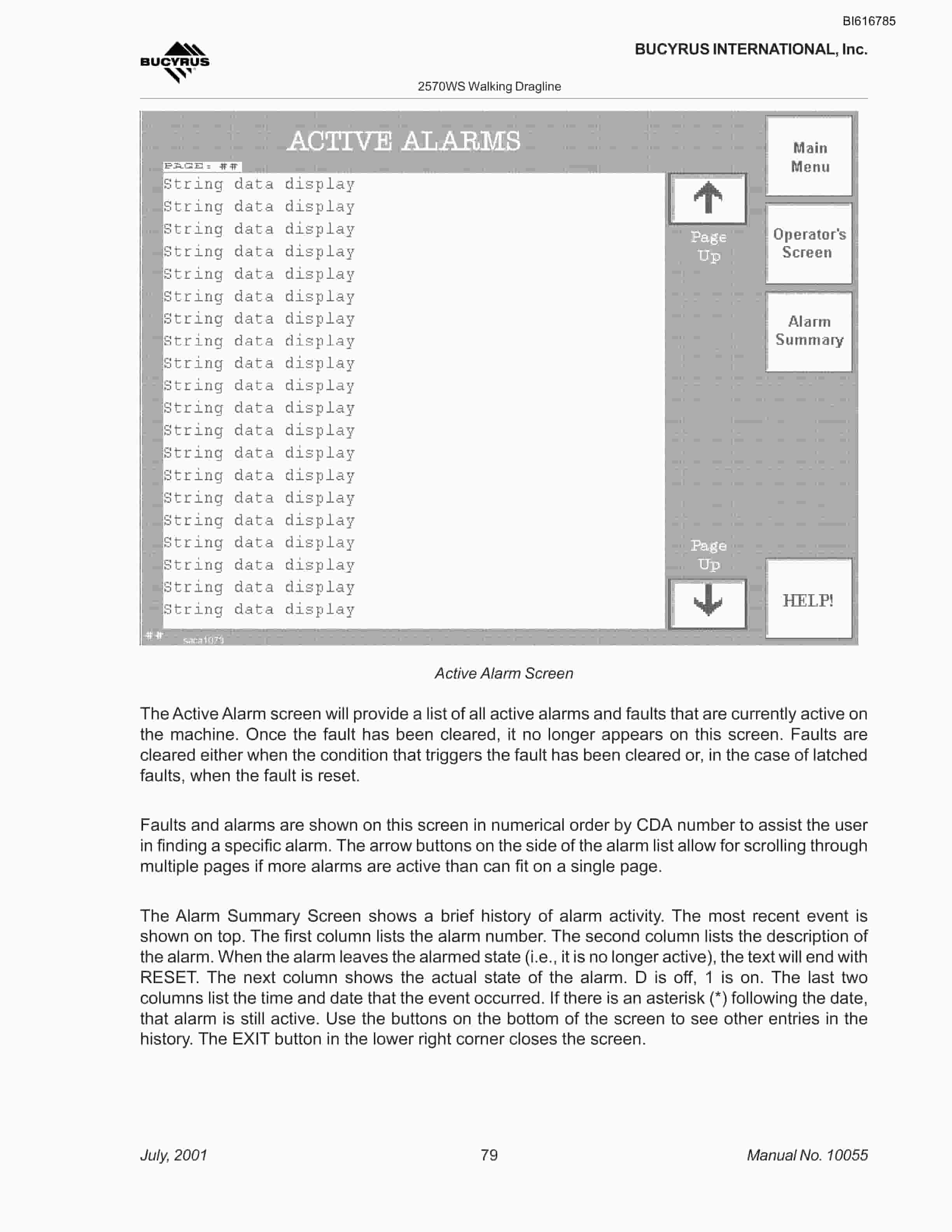 Bucyrus 2570WS Walking Dragline Technical Manual BI616785-5
