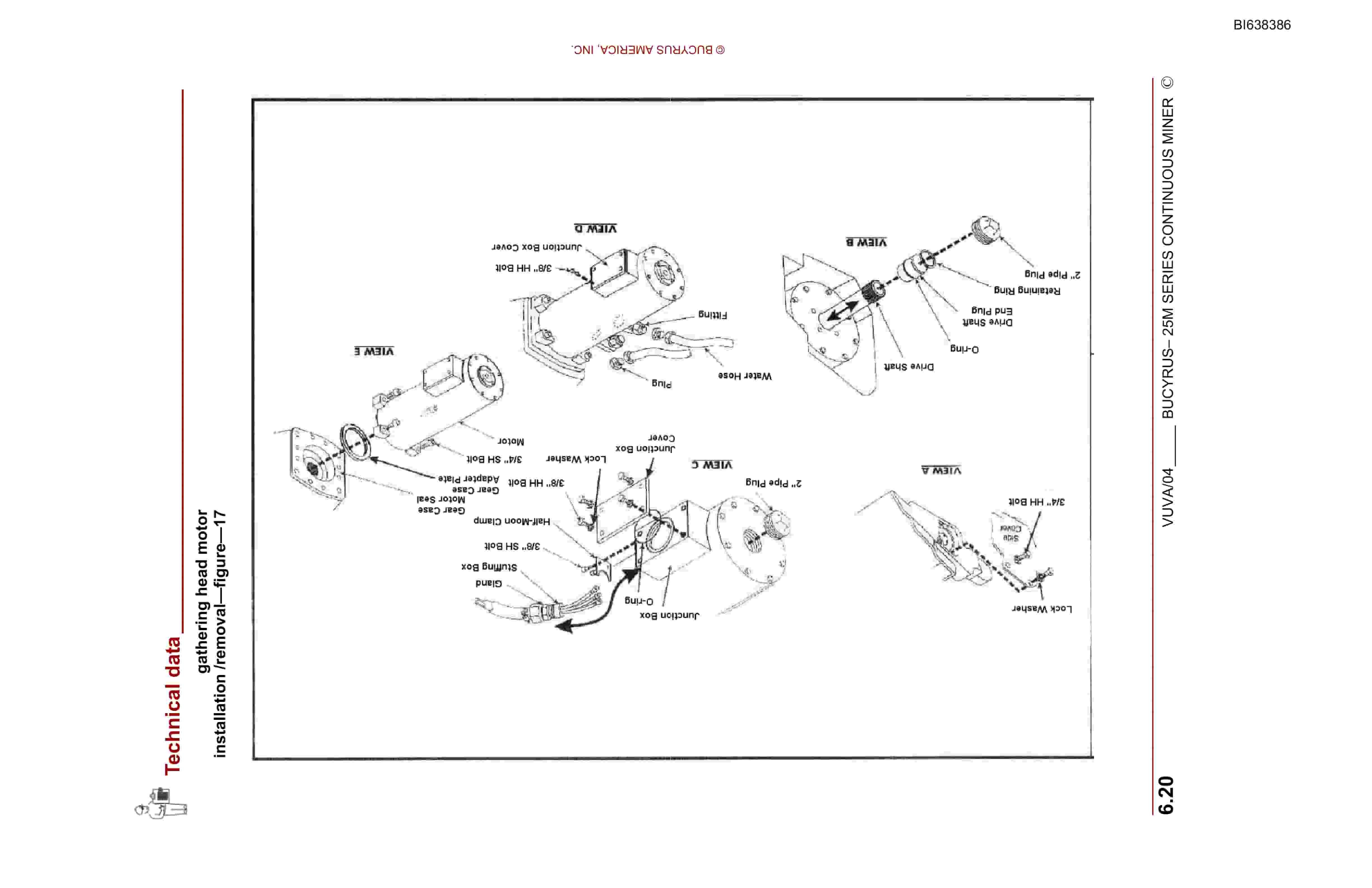 Bucyrus 25M-3 Continuous Miner Spare Parts List BI638386-4
