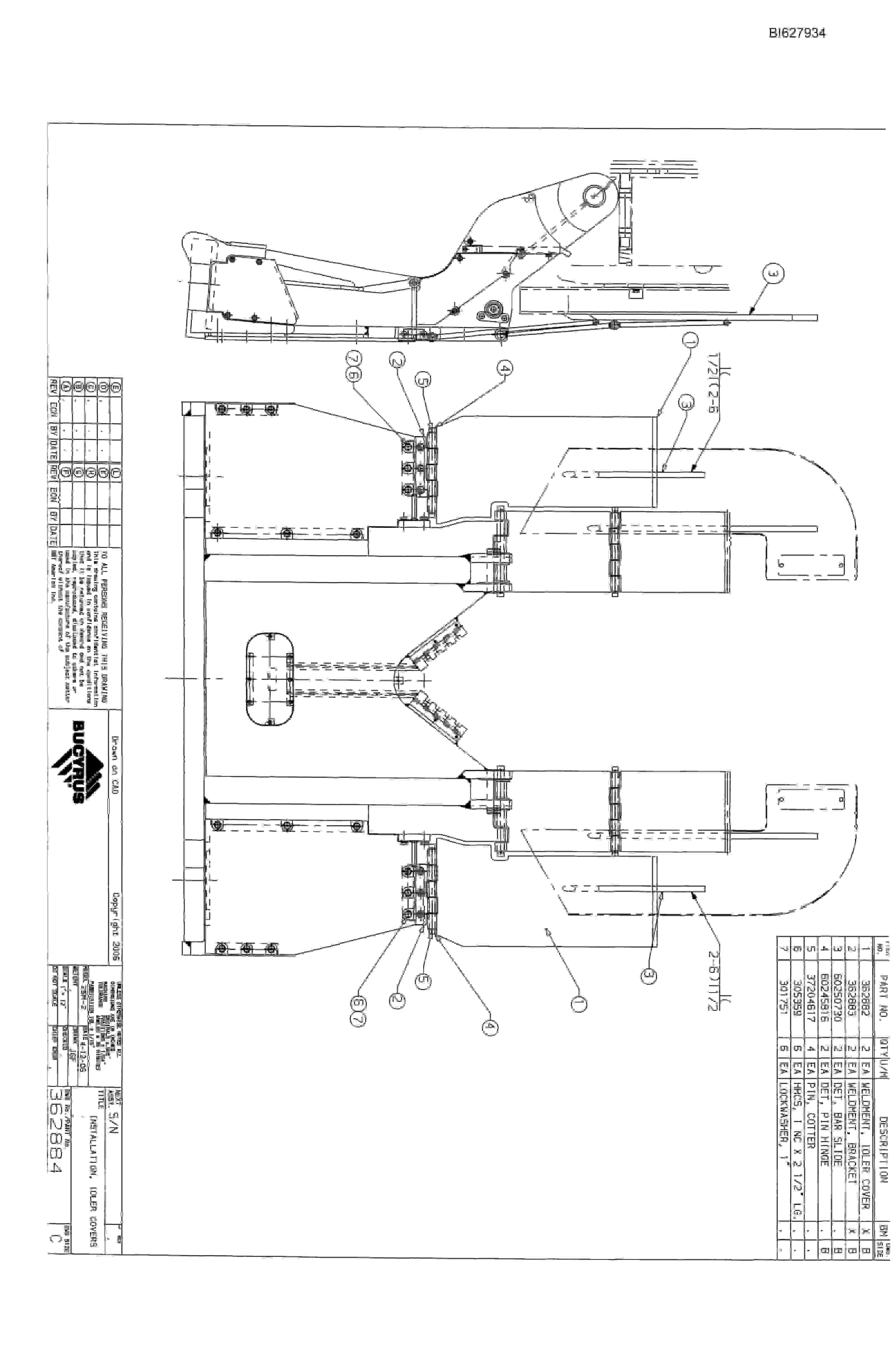 Bucyrus 25M2 Drum Miner Parts Catalog BI627934-4