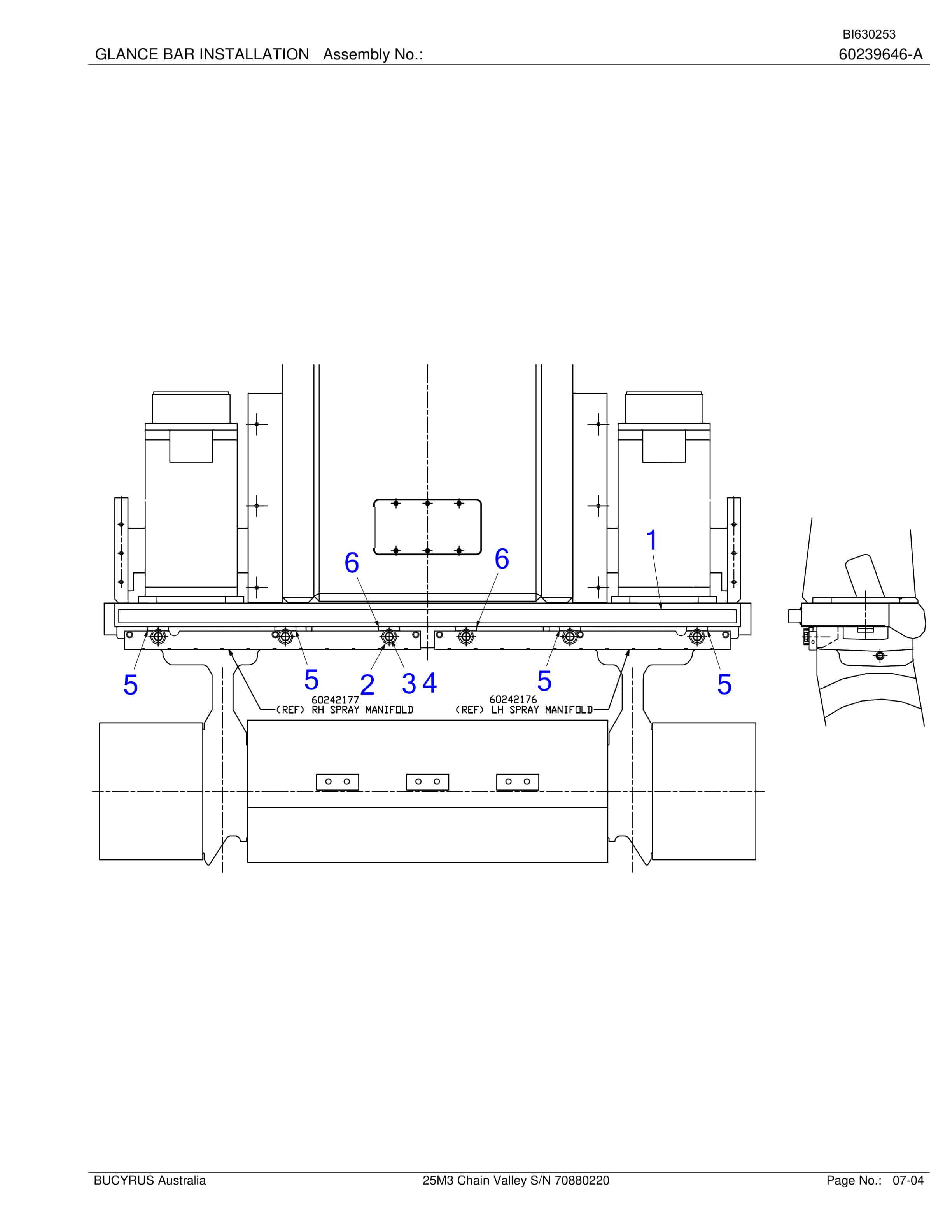 Bucyrus 25M3 Miner Parts Manual BI630253-2