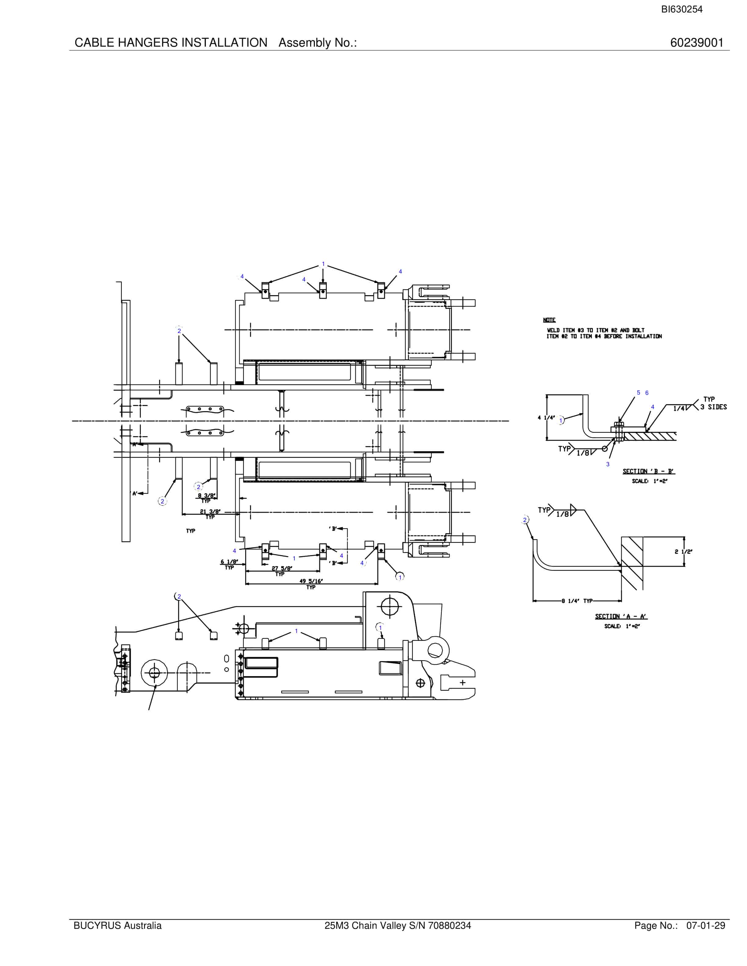 Bucyrus 25M3 Miner Parts Manual BI630254-3