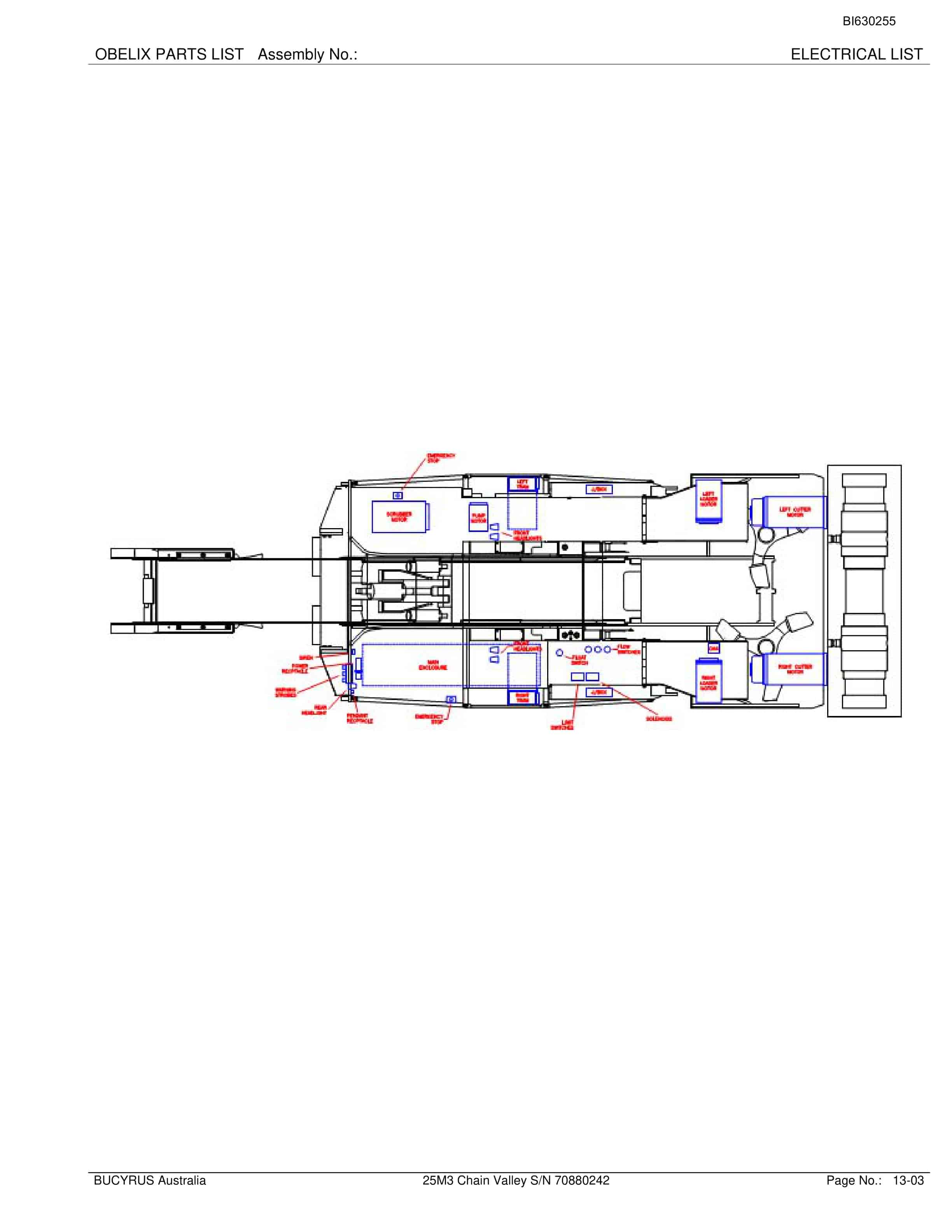 Bucyrus 25M3 Miner Parts Manual BI630255-5