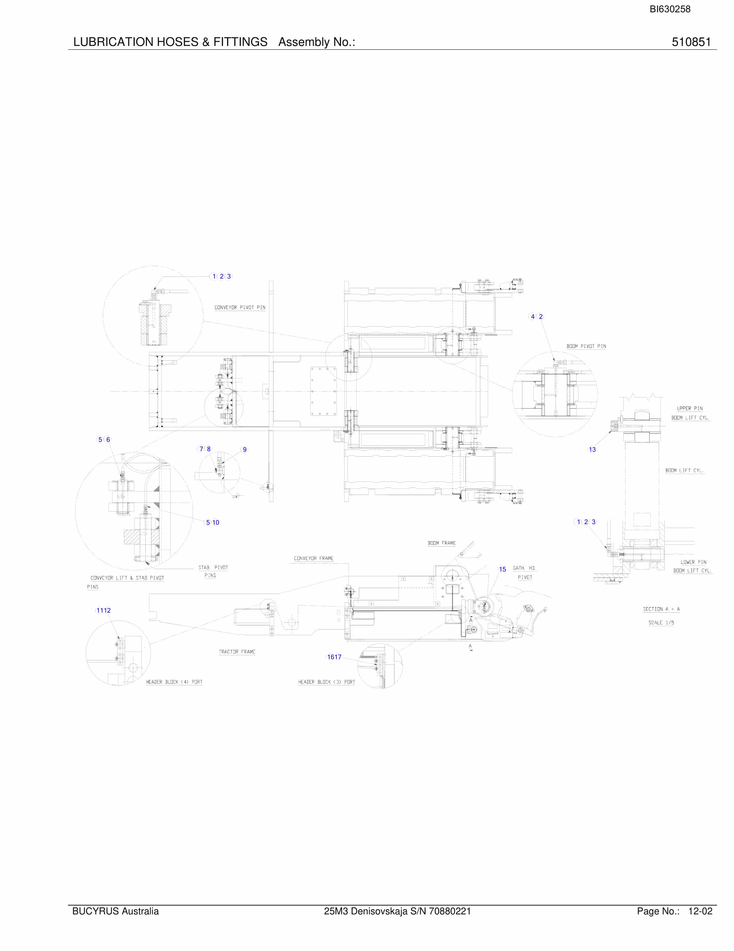Bucyrus 25M3 Miner Parts Manual BI630258-4