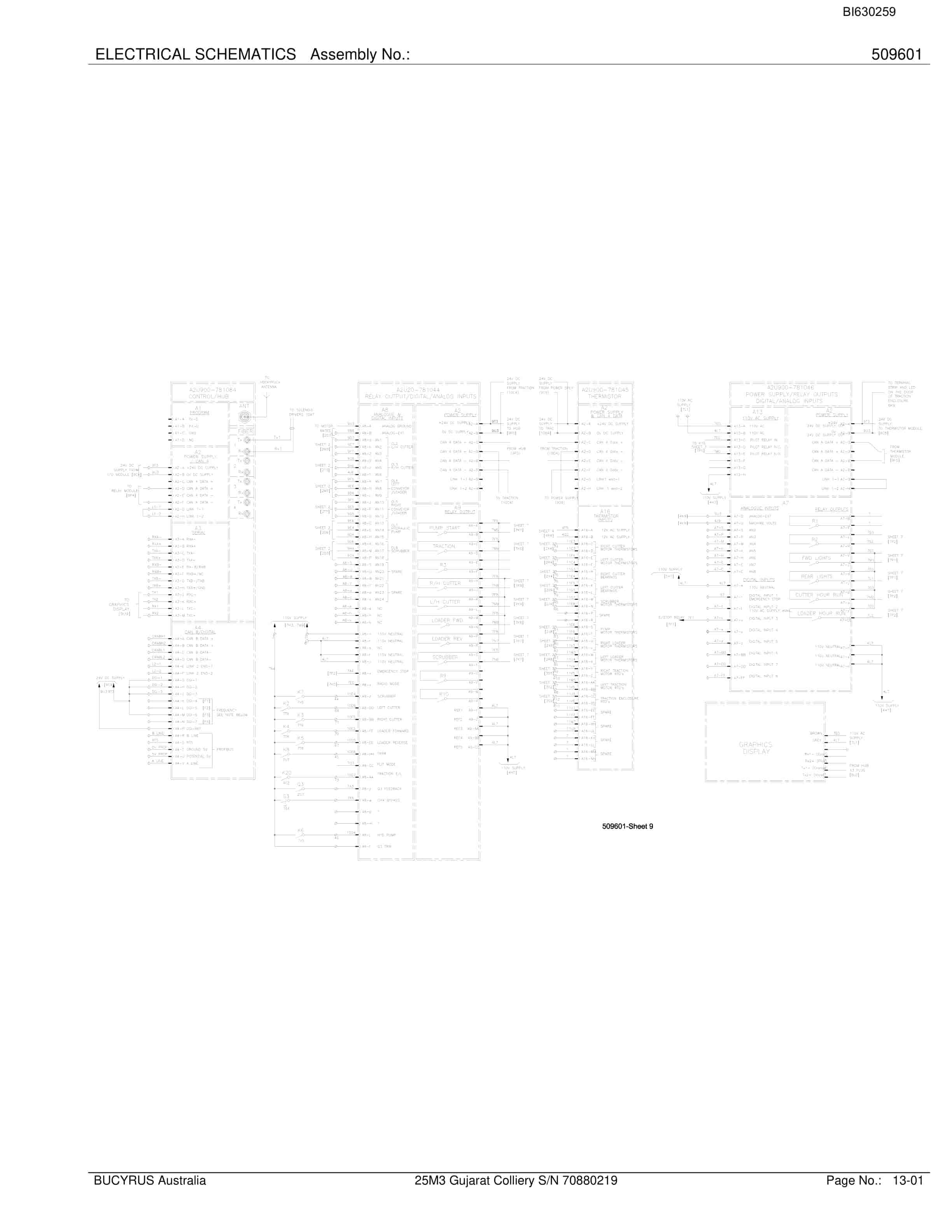 Bucyrus 25M3 Miner Parts Manual BI630259-5