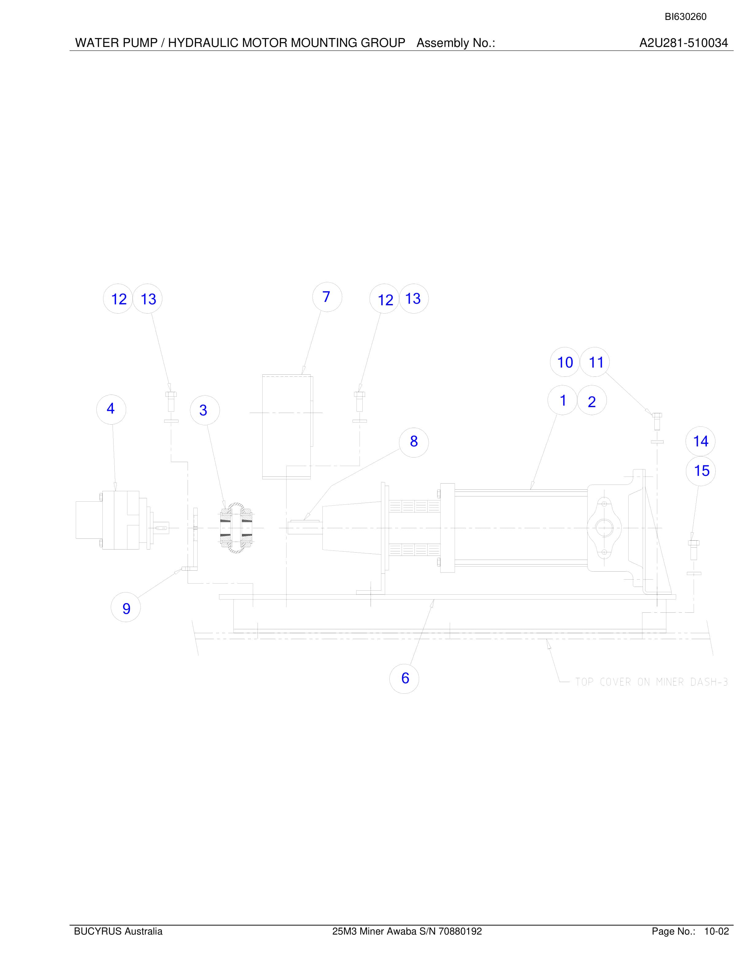 Bucyrus 25M3 Miner Parts Manual BI630260-5