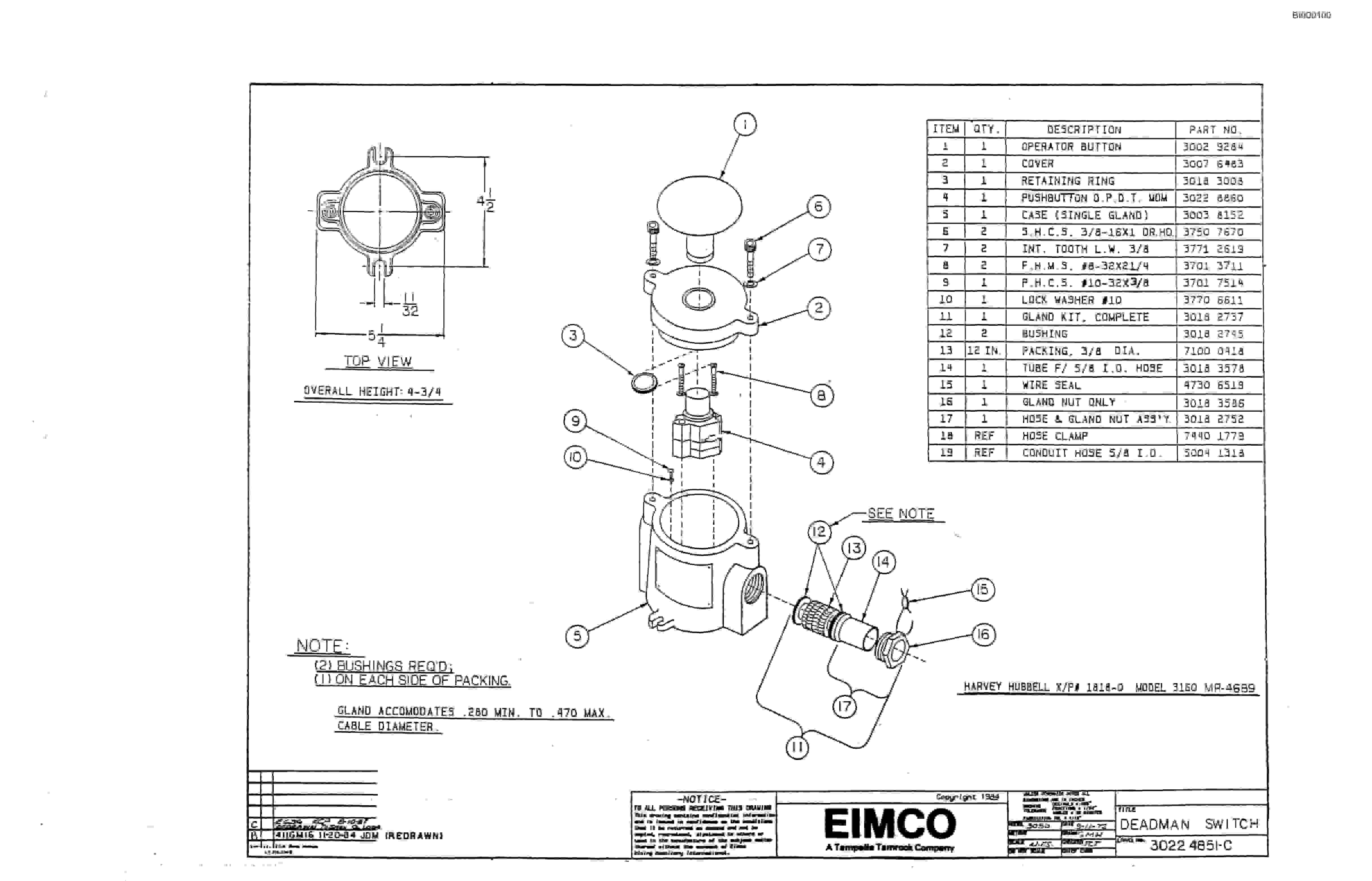 Bucyrus 2810-1 Miner Parts Catalog BI000100-2