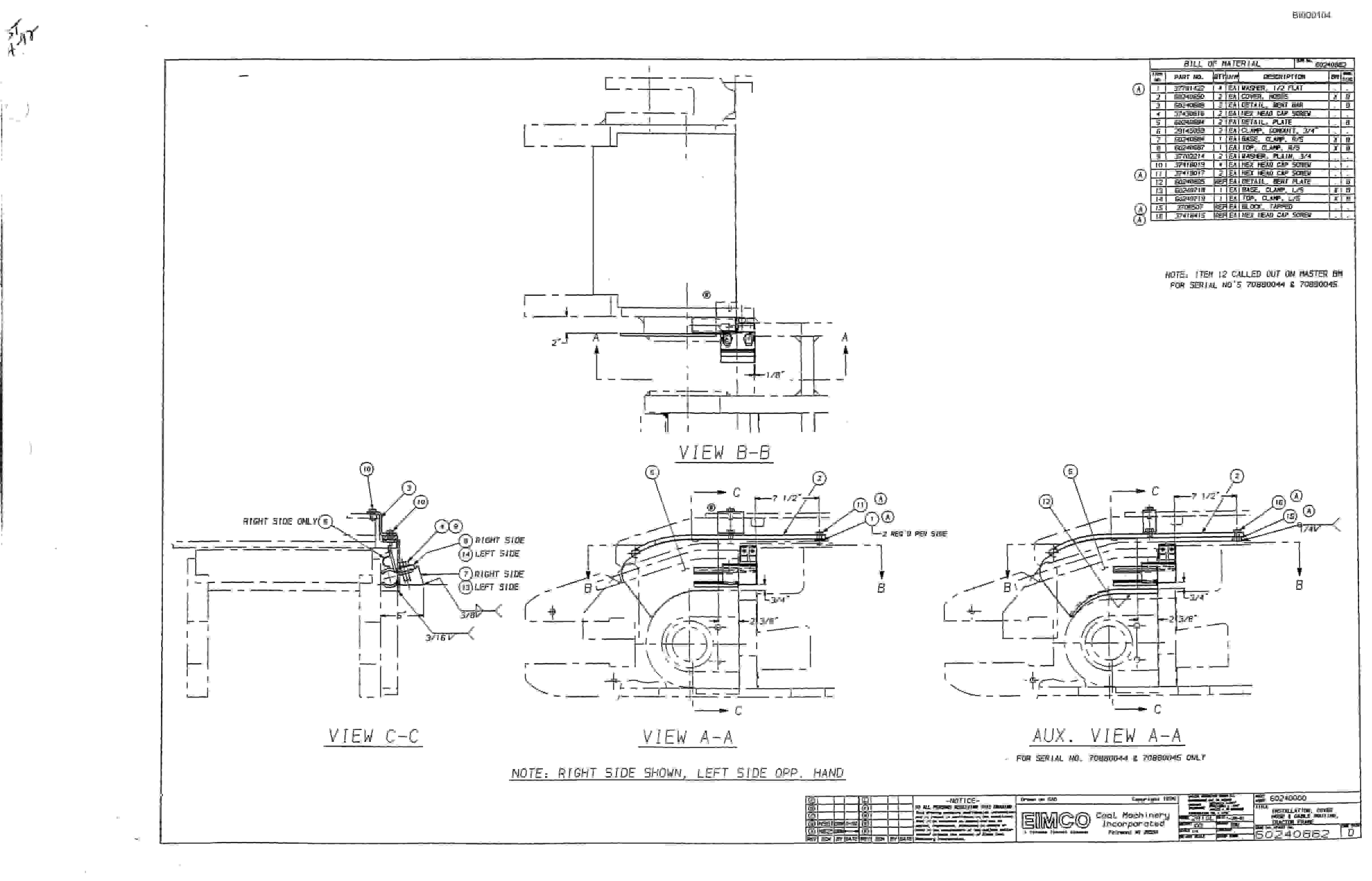 Bucyrus 2810-1 Miner Parts Catalog BI000104-3