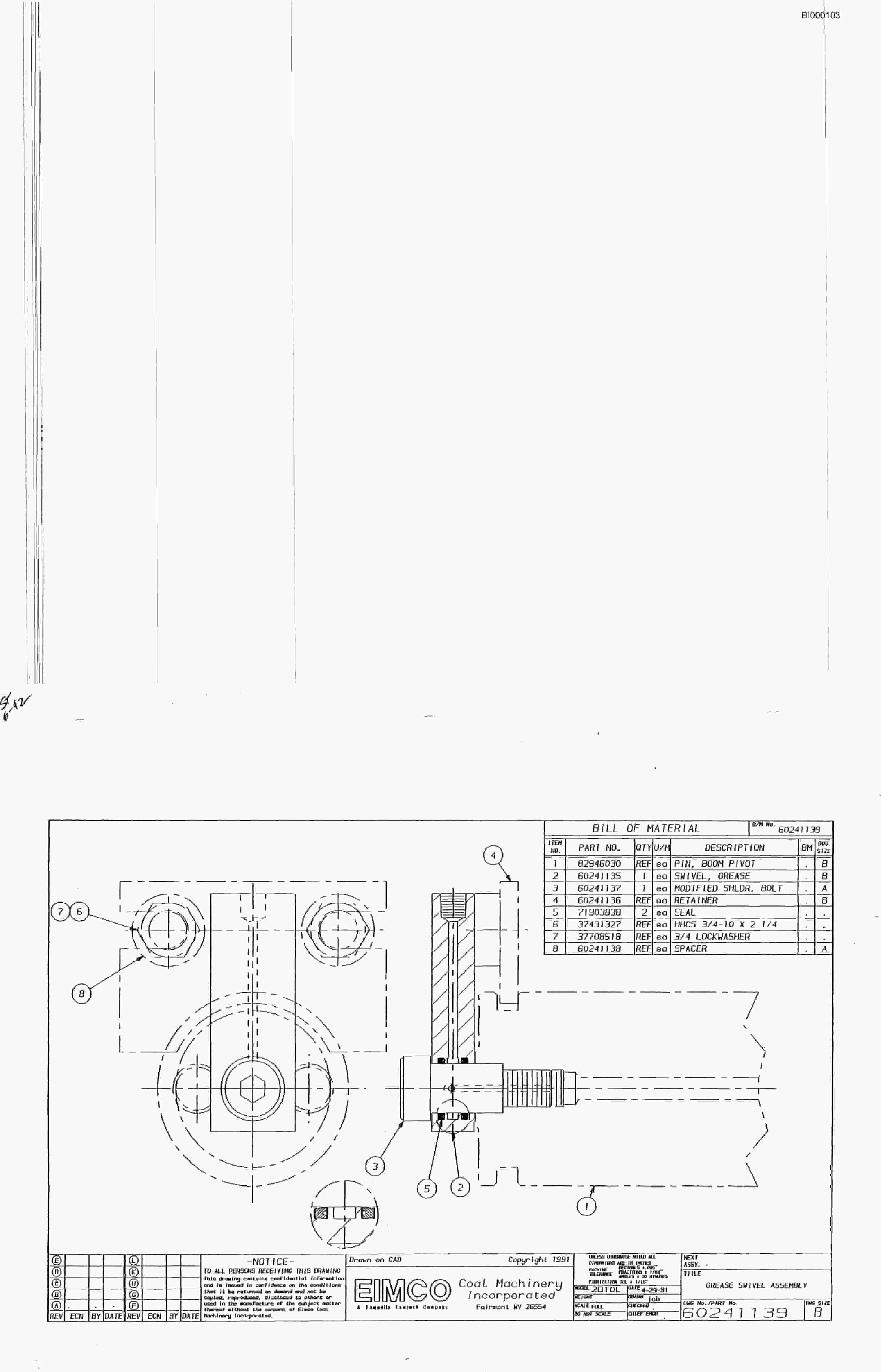 Bucyrus 2810-2 Miner Parts Catalog BI000103-5