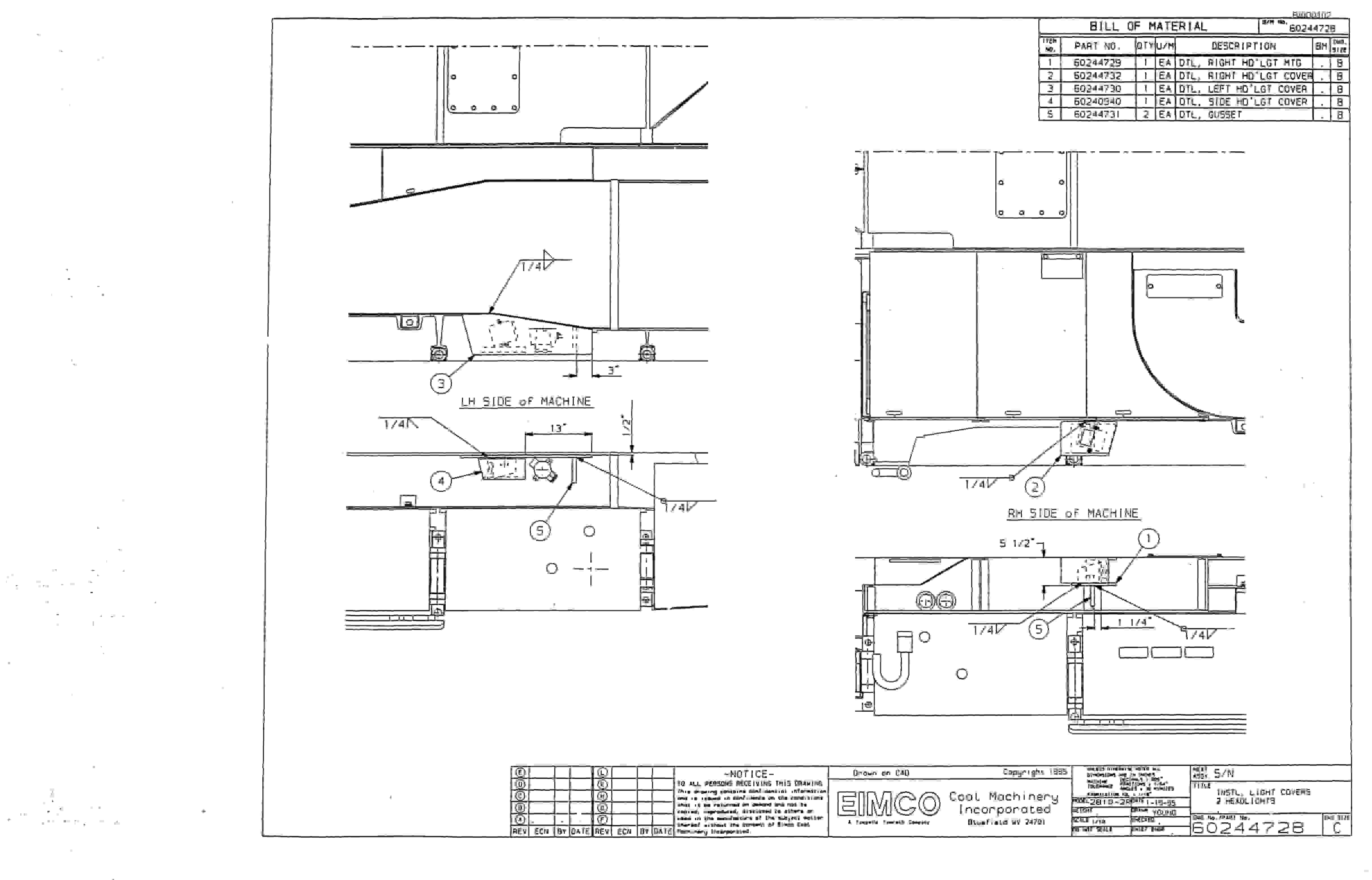 Bucyrus 2810-2P Miner Parts Catalog BI000102-3
