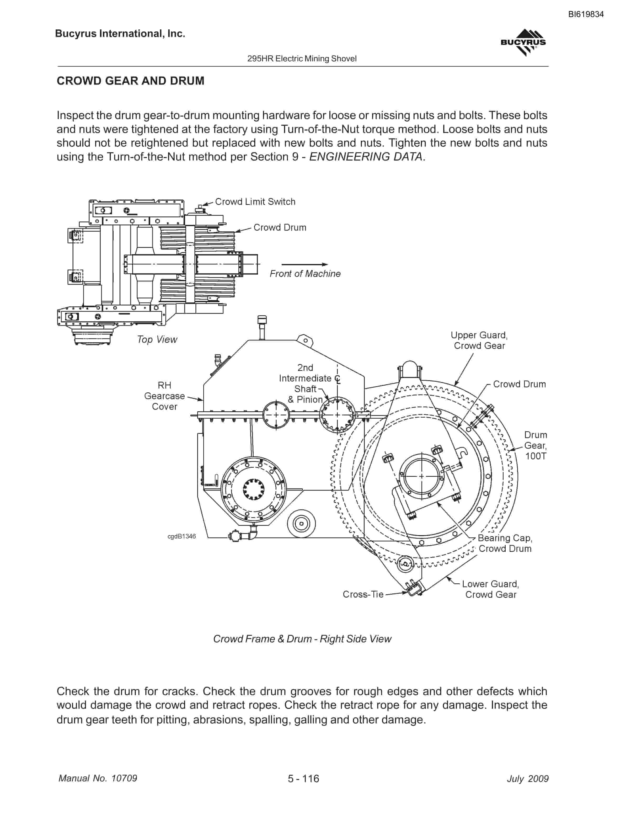 Bucyrus 295HR Mining Shovel Maintenance And Operation Manual BI619834-3