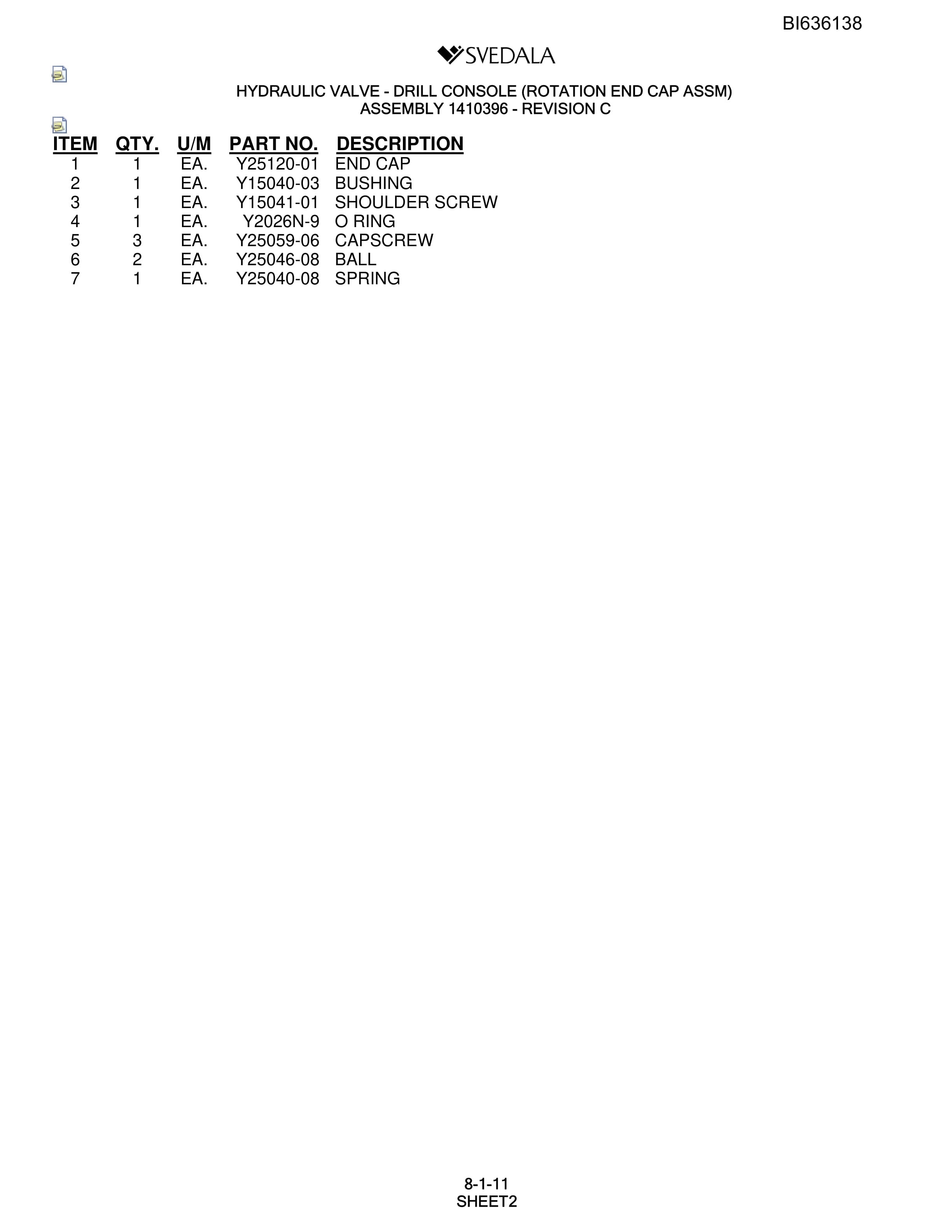 Bucyrus 300 Hydra-Trac Parts Catalog BI636138-4