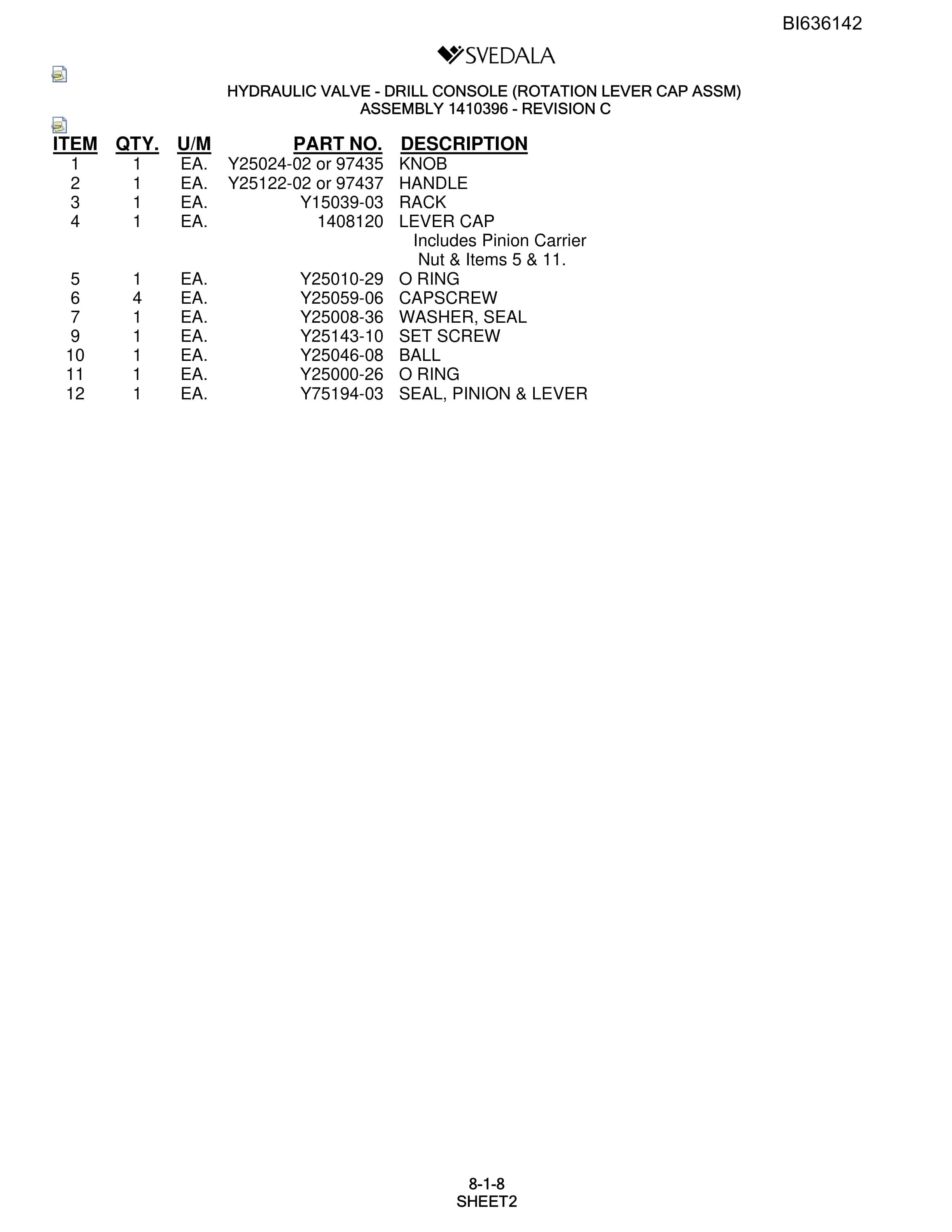 Bucyrus 300 Hydra-Trac Parts Catalog BI636142-4