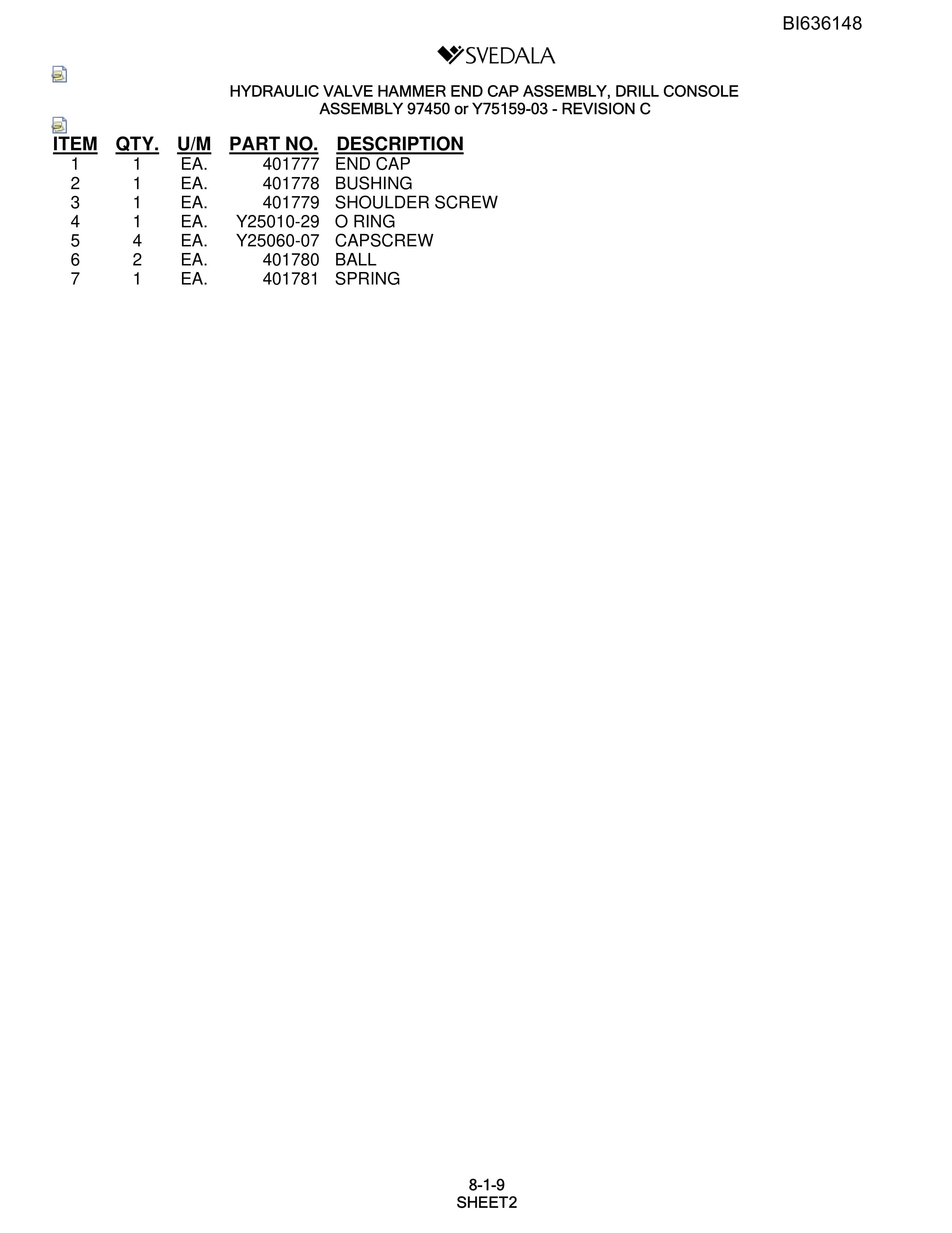 Bucyrus 300 Hydra-Trac Parts Catalog BI636148-5