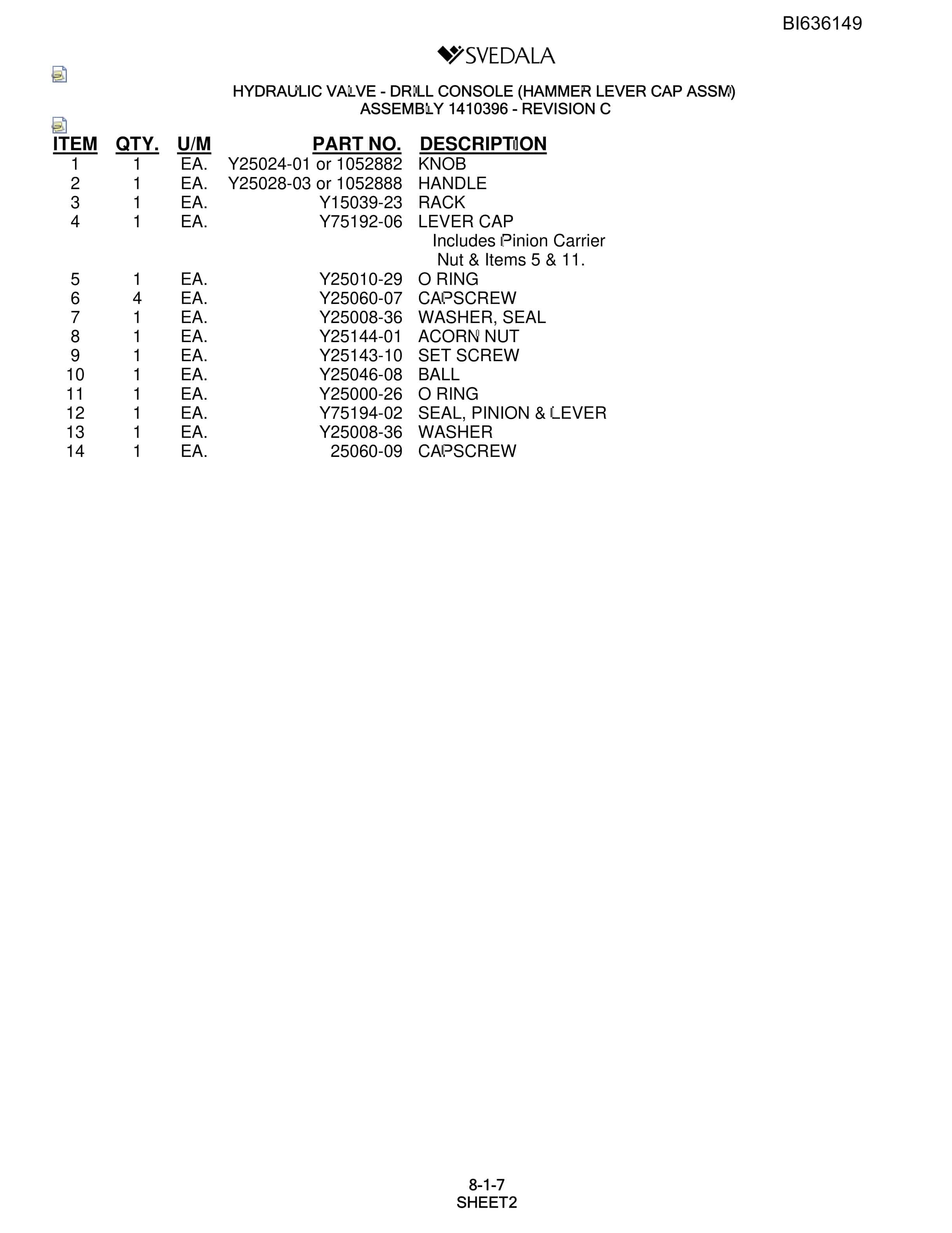 Bucyrus 300 Hydra-Trac Parts Catalog BI636149-4