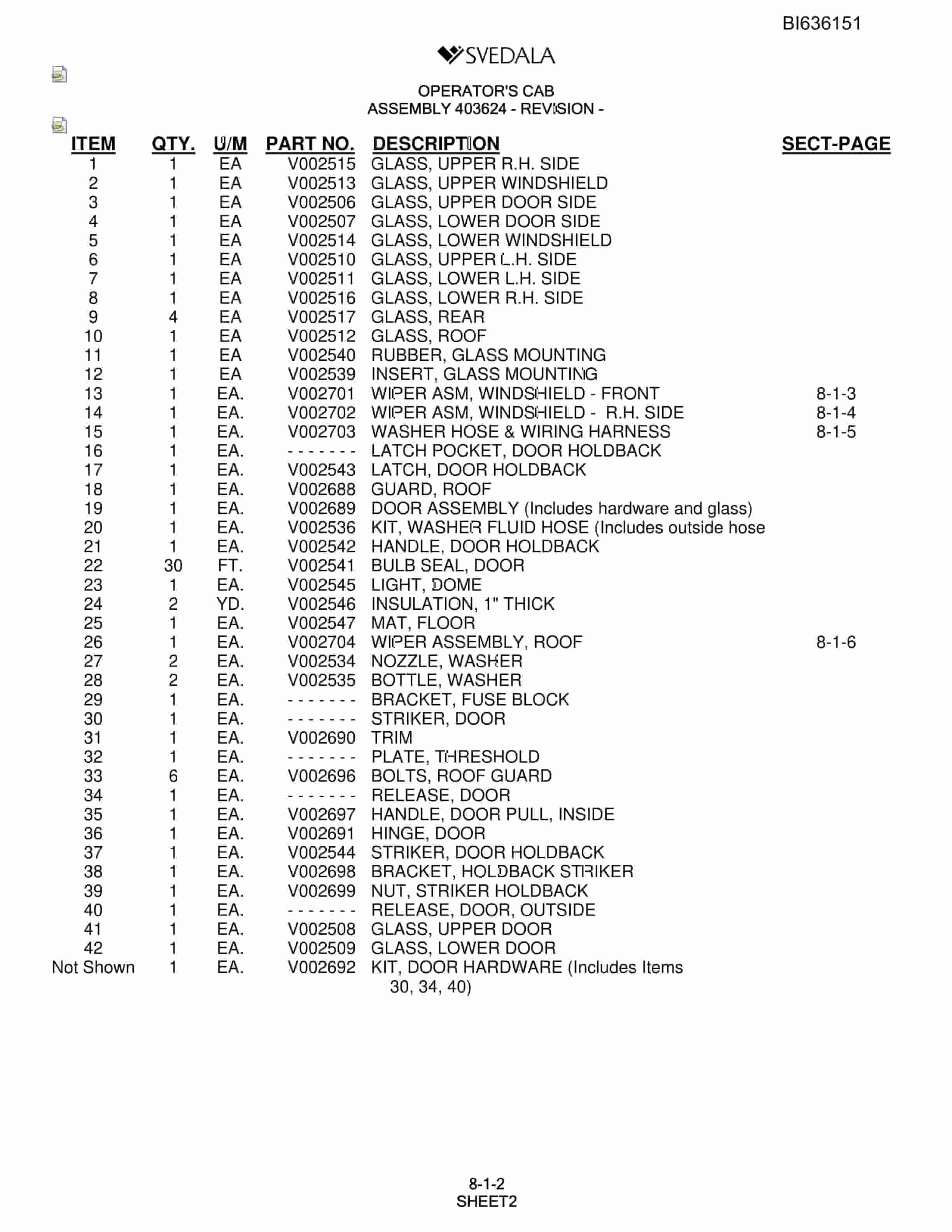 Bucyrus 300 Hydra-Trac Parts Catalog BI636151-3