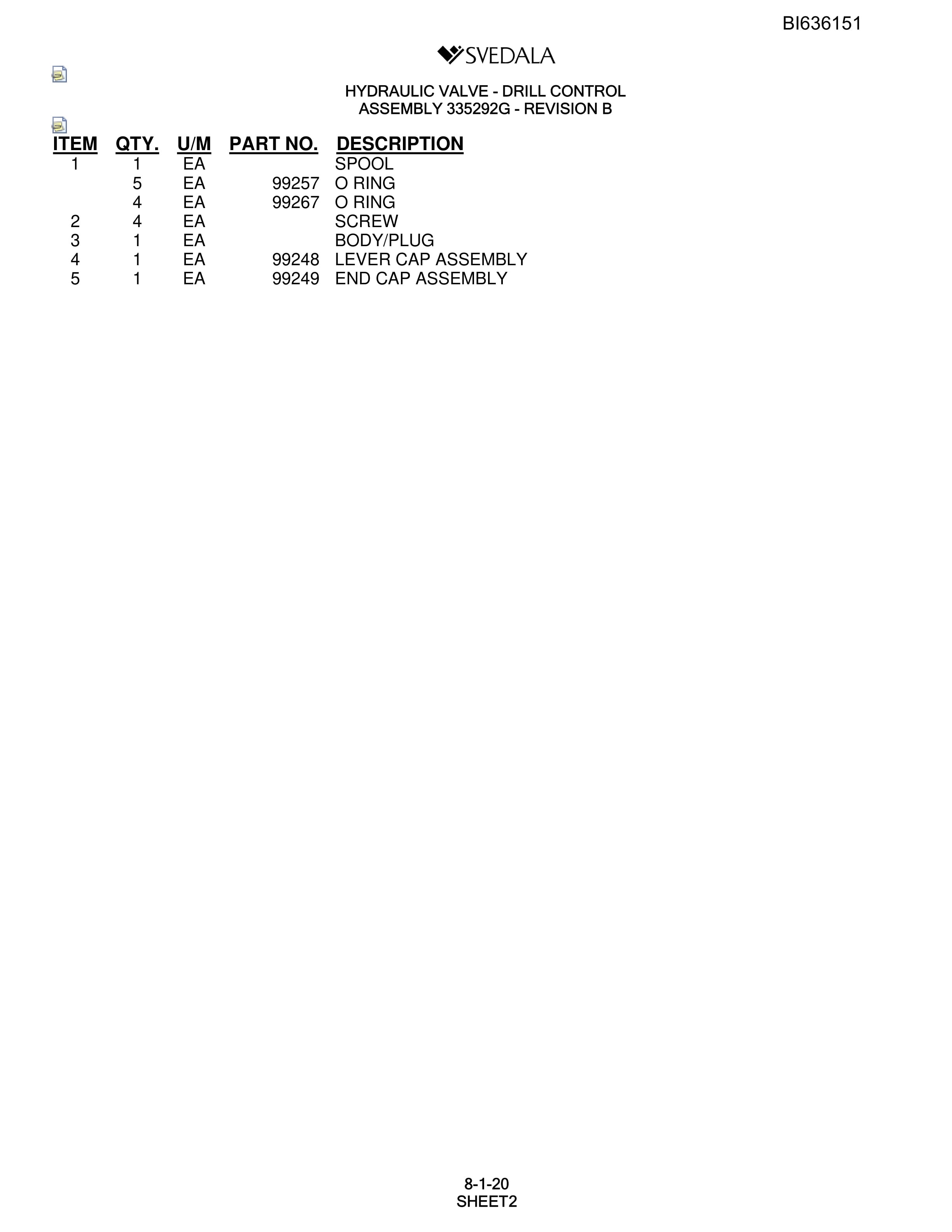 Bucyrus 300 Hydra-Trac Parts Catalog BI636151-5