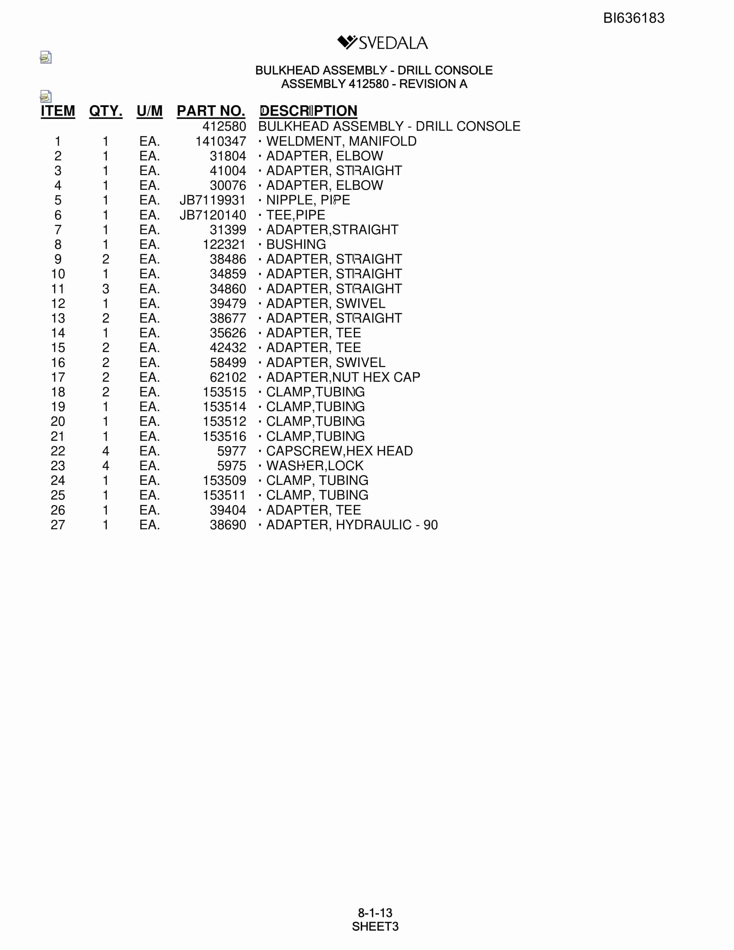 Bucyrus 300 Hydra-Trac Parts Catalog BI636183-5