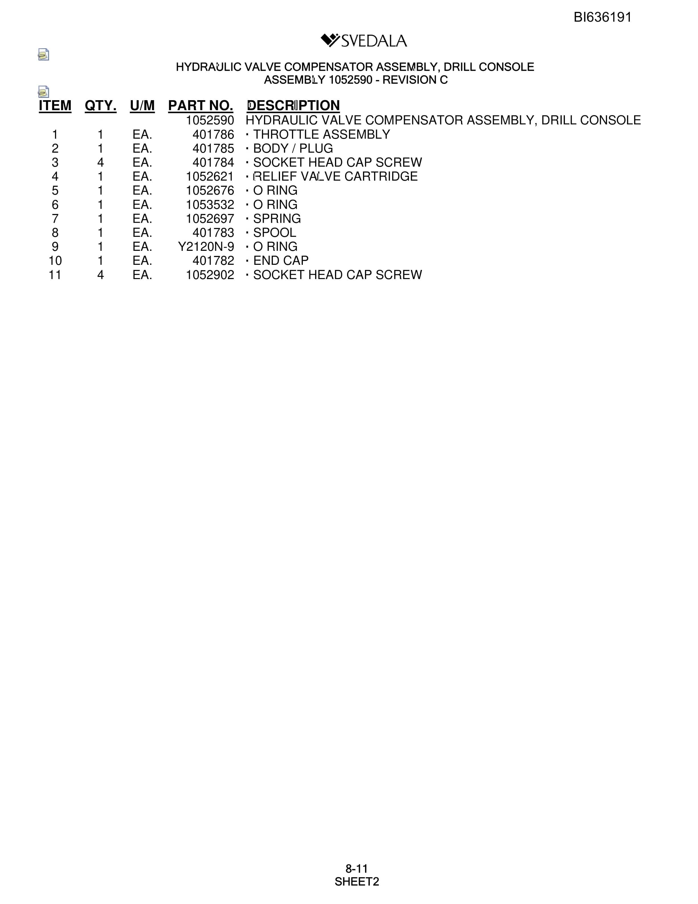 Bucyrus 300 Hydra-Trac Parts Catalog BI636191-5