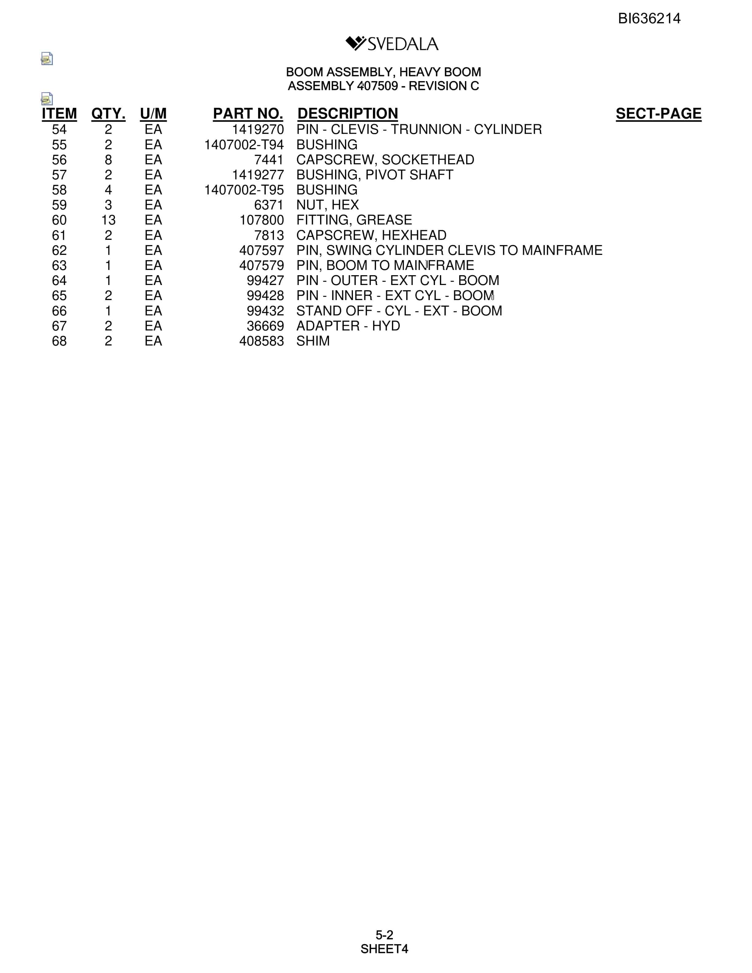 Bucyrus 300 Hydra-Trac Parts Catalog BI636214-2