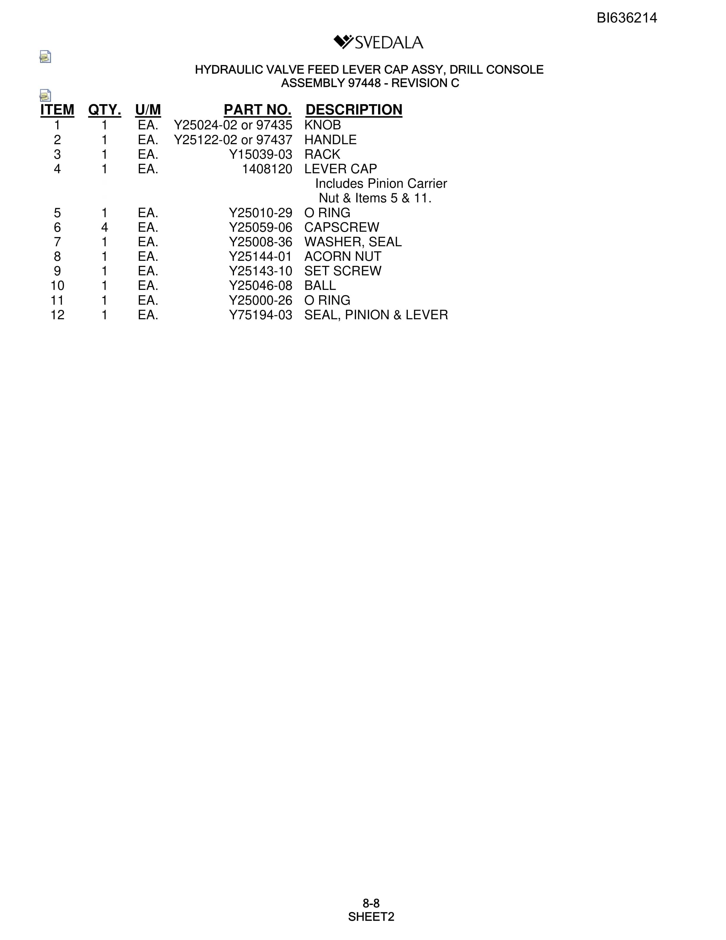 Bucyrus 300 Hydra-Trac Parts Catalog BI636214-4