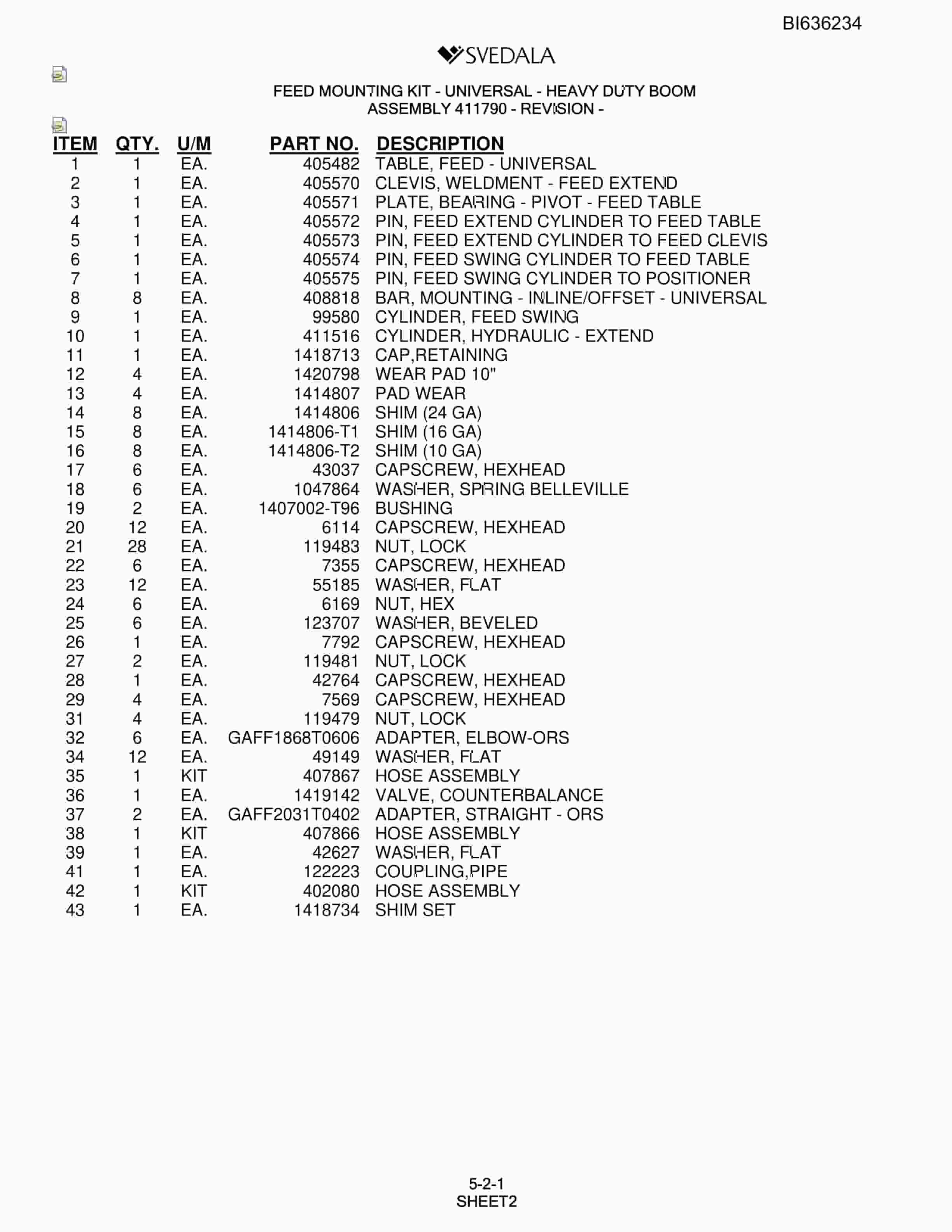 Bucyrus 300 Hydra-Trac Parts Catalog BI636234-2