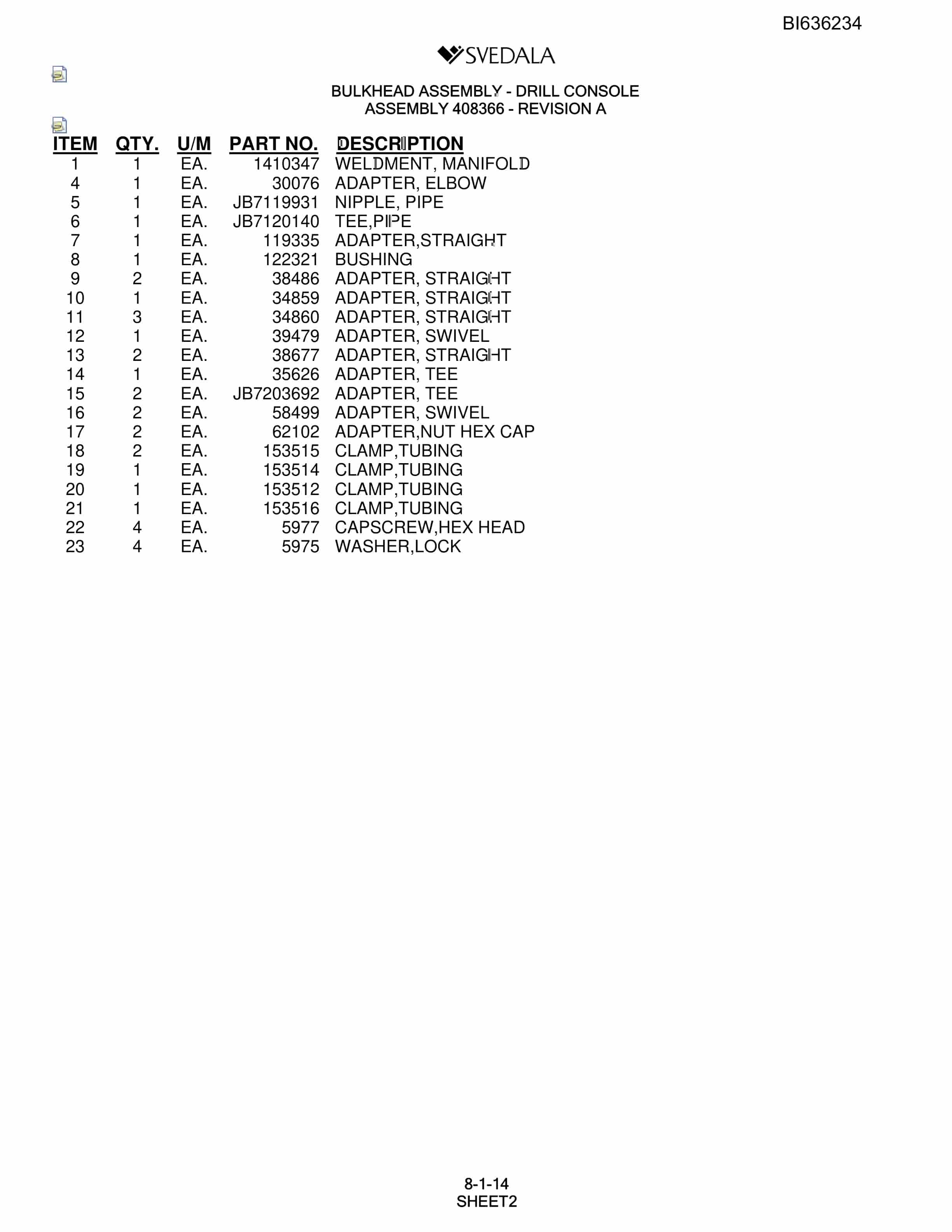 Bucyrus 300 Hydra-Trac Parts Catalog BI636234-4
